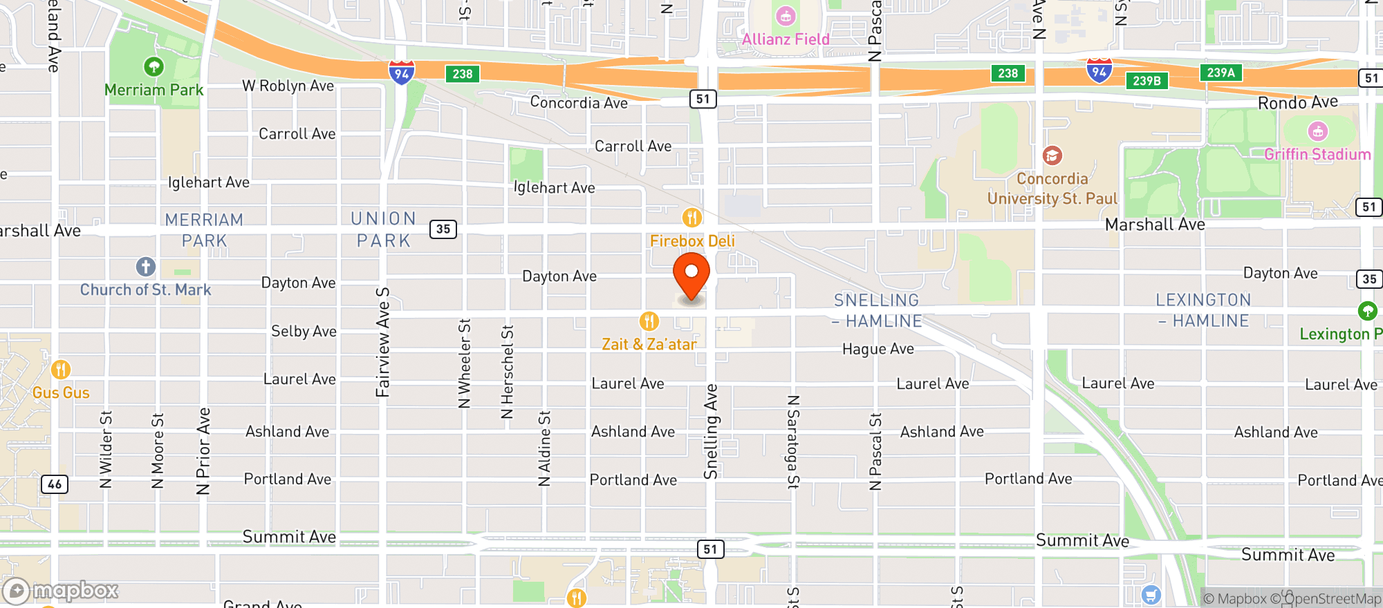 Map showing Martha's Gardens