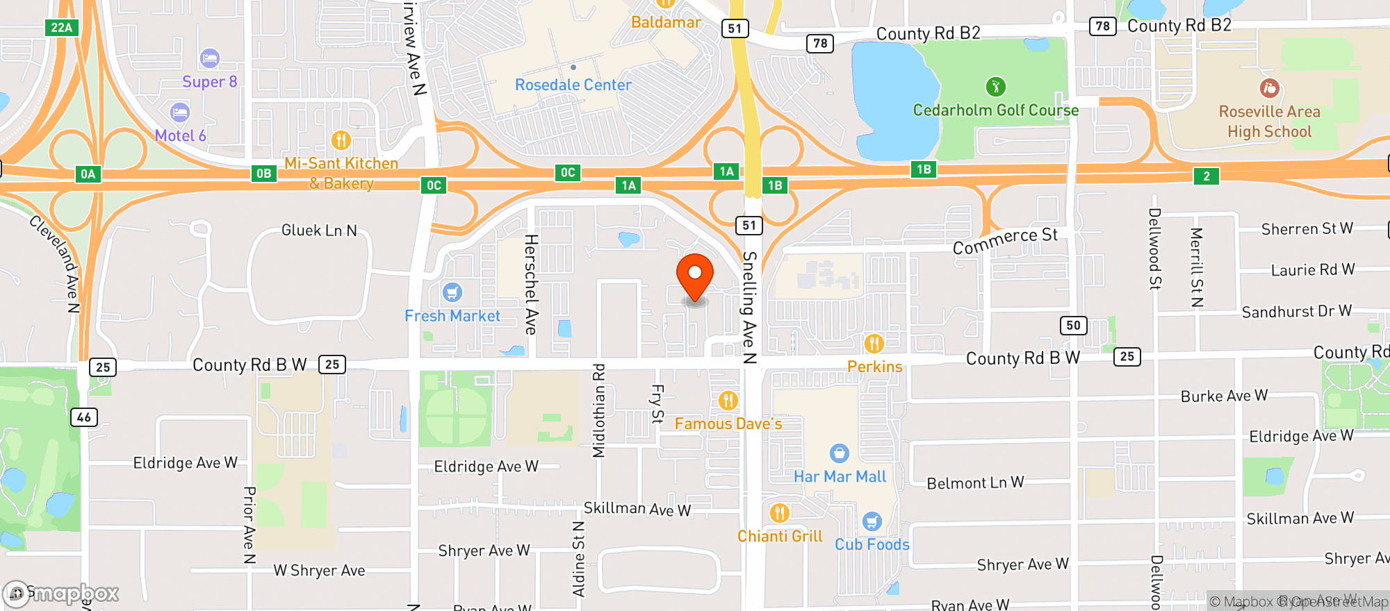 Map showing Top Ten Liquors