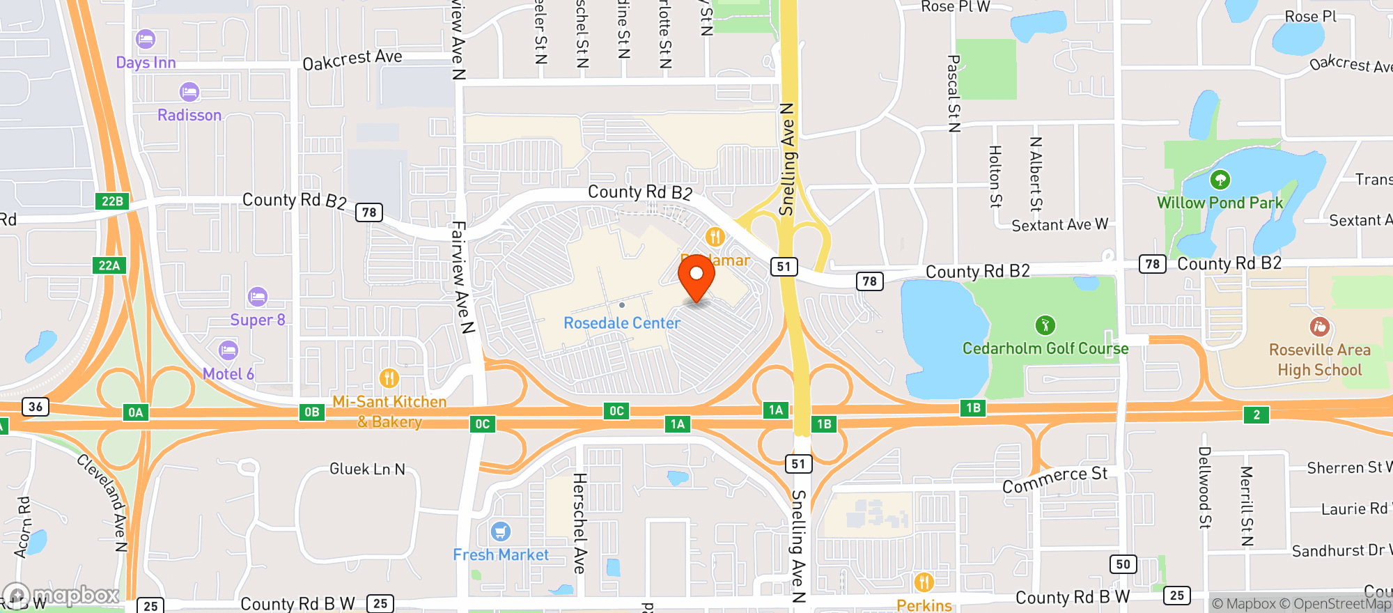 Map showing Burger Dive