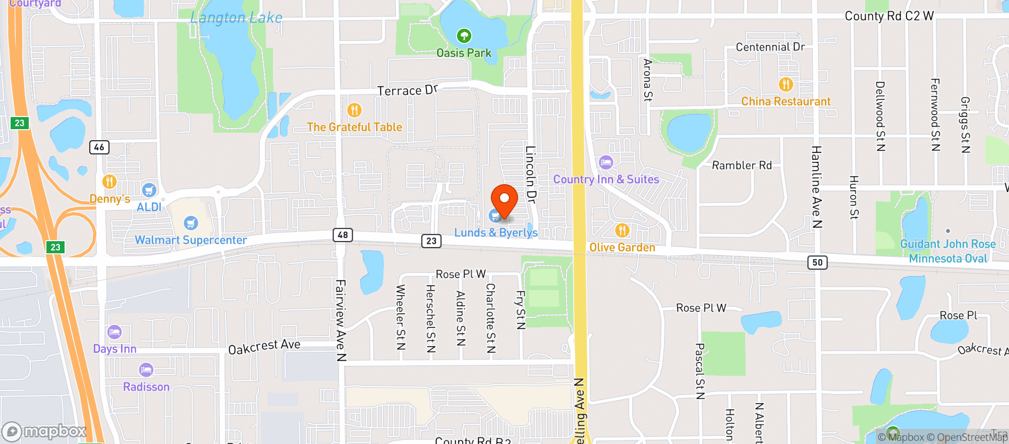 Map showing Lunds and Byerlys - Roseville - 00819008