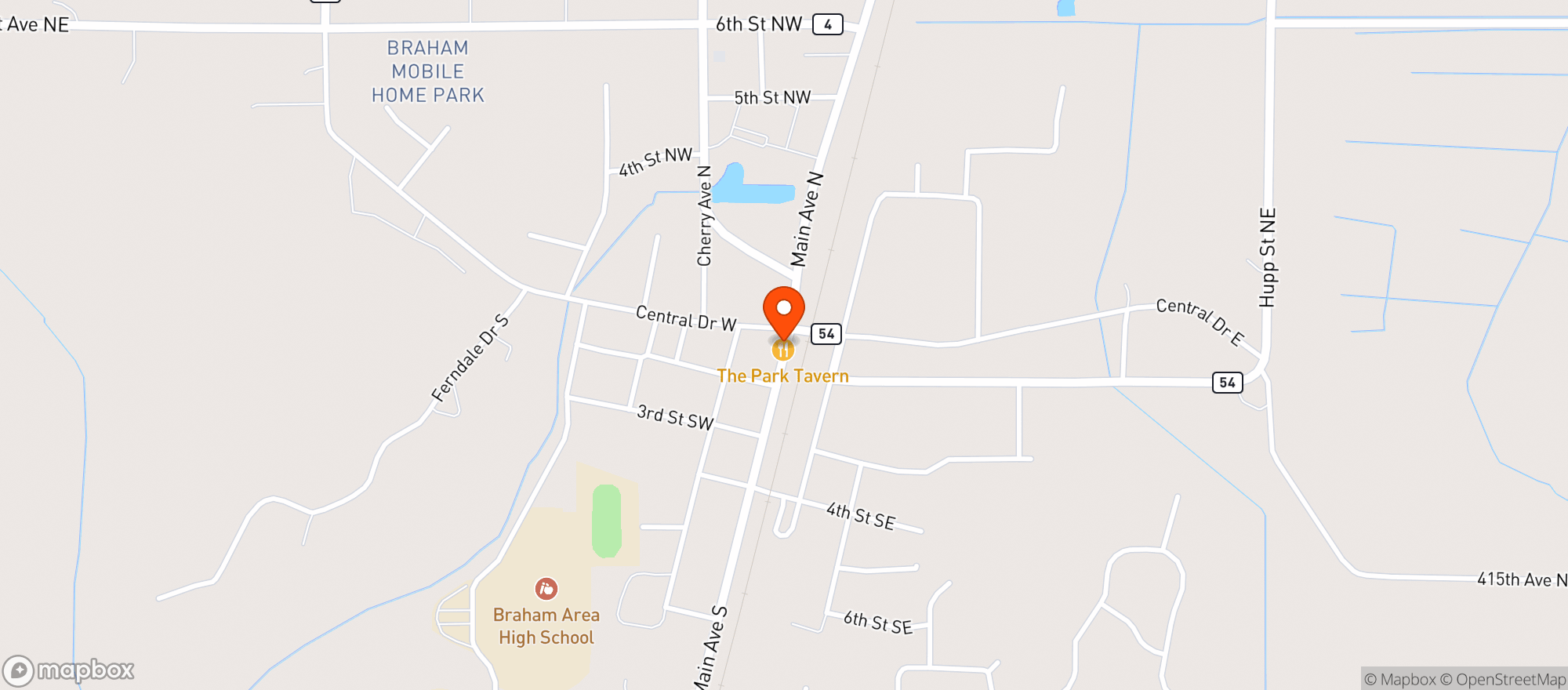 Map showing Pizza Pub