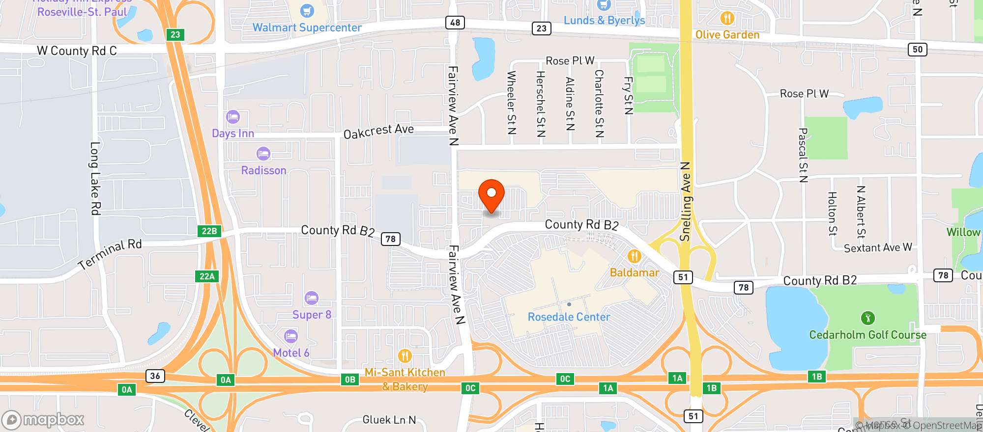 Map showing Buffalo Wild Wings Gril #355