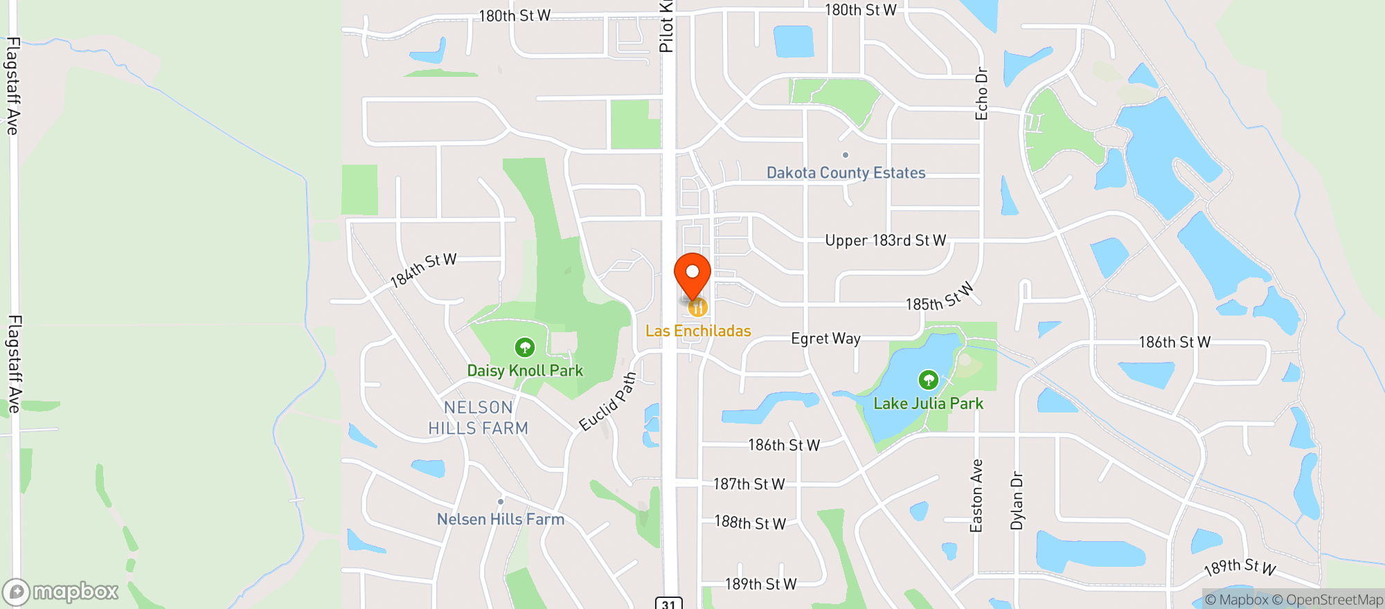 Map showing Las Enchiladas