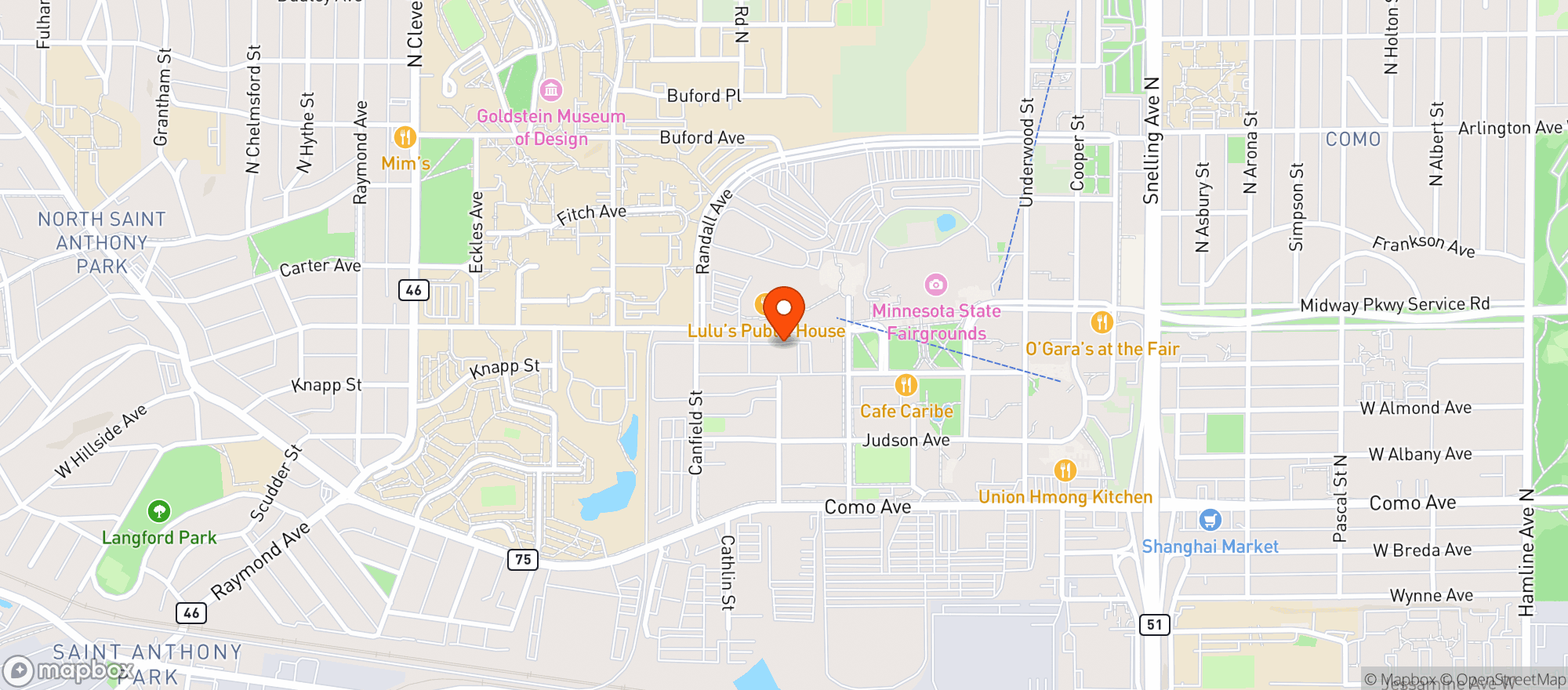 Map showing Lulus Public House