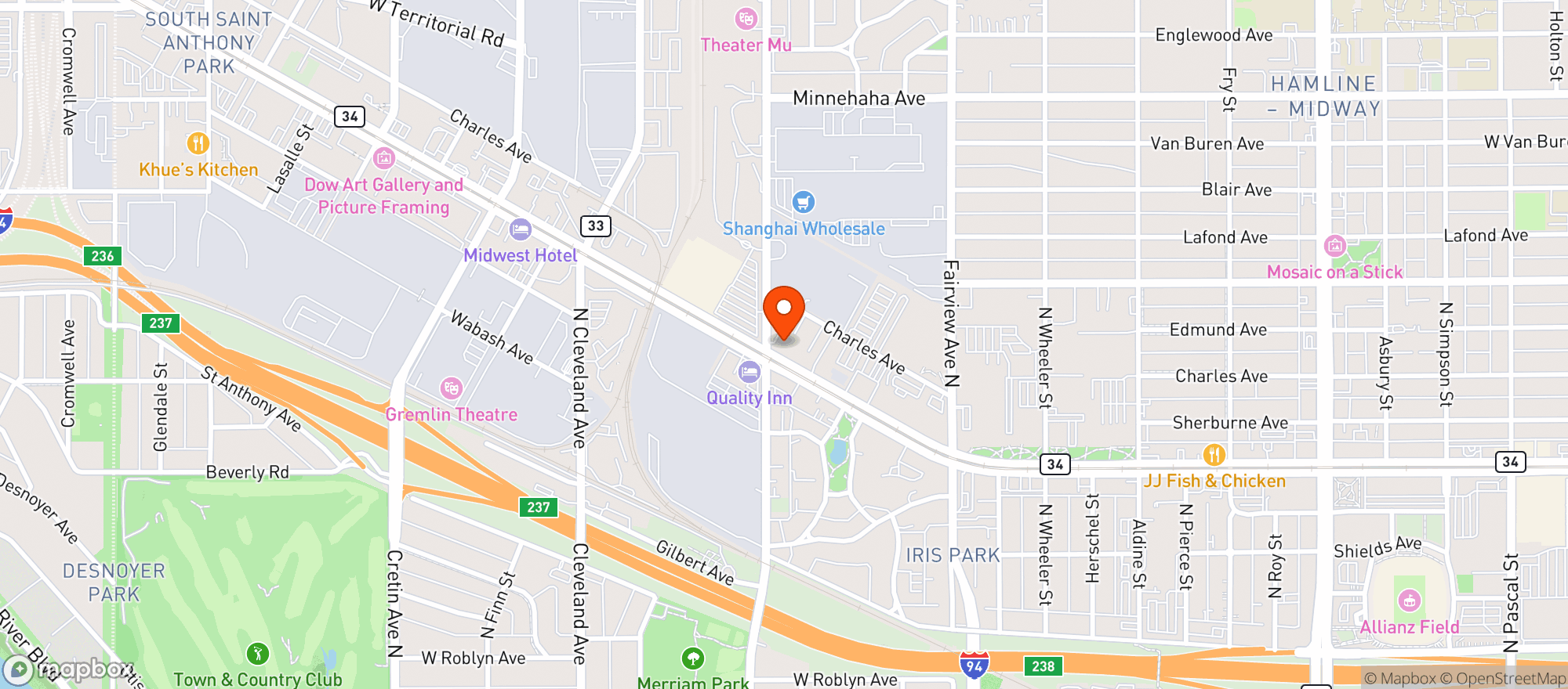 Map showing Midway Liquor Store