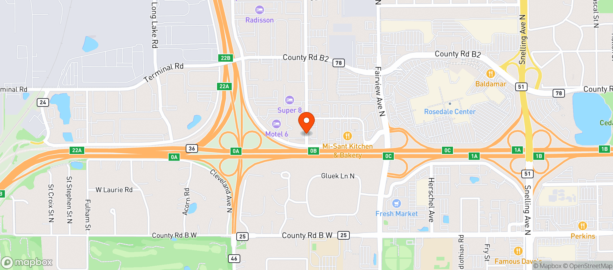 Map showing Red Lobster