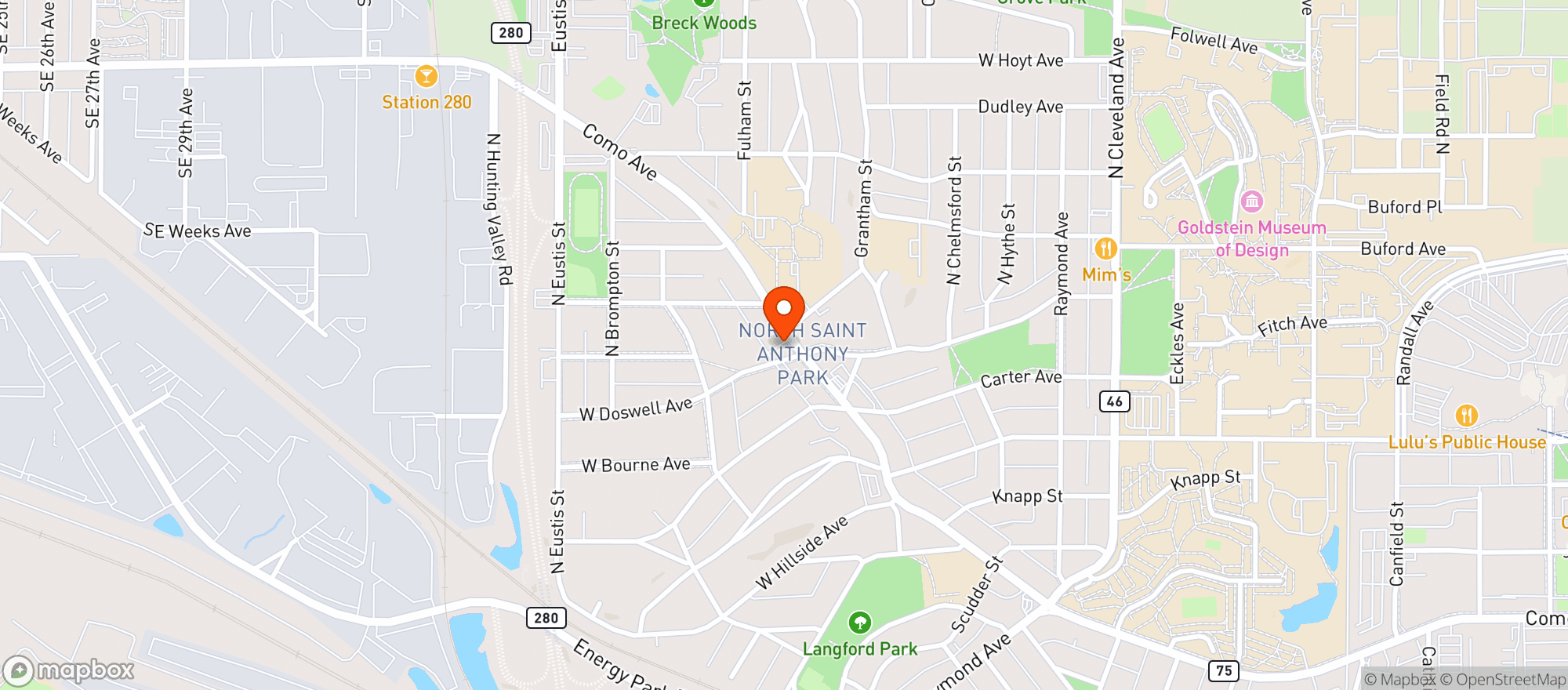 Map showing Tim & Tom's Speedy Market