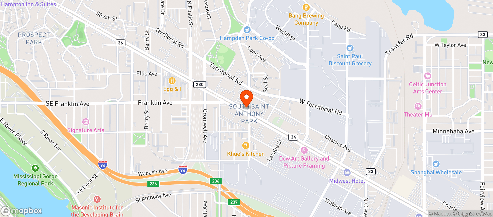 Map showing Sharrett's Inc