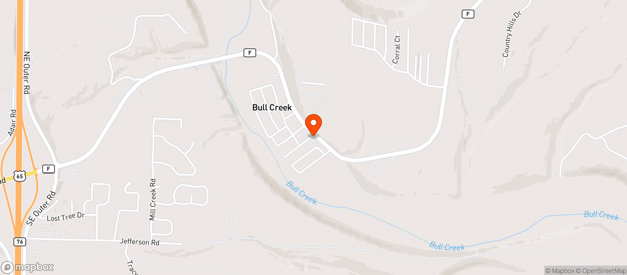 Map showing Bull Creek Food Mart