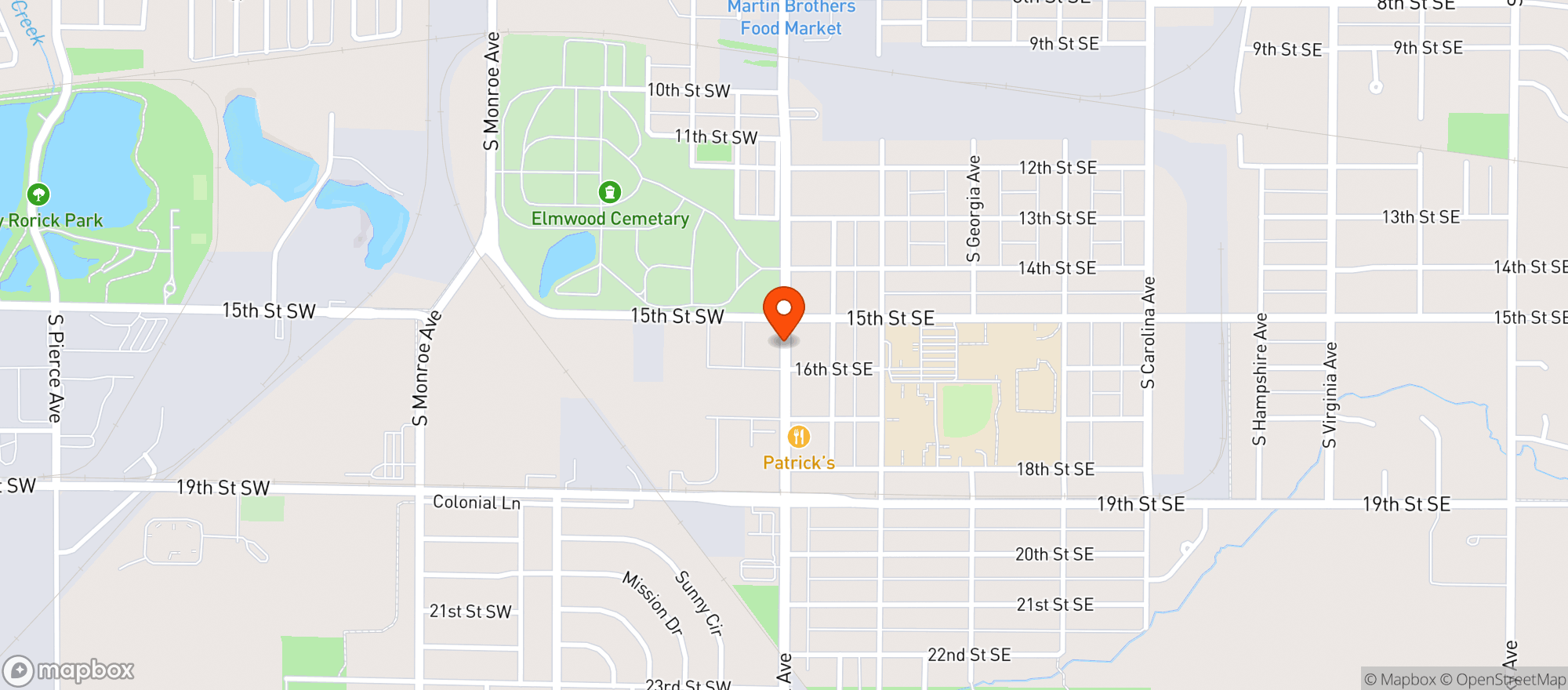 Map showing Kwik Star