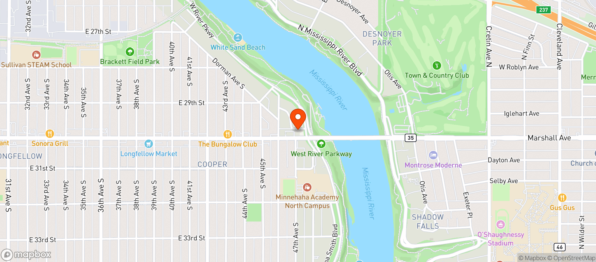 Map showing Longfellow Grill