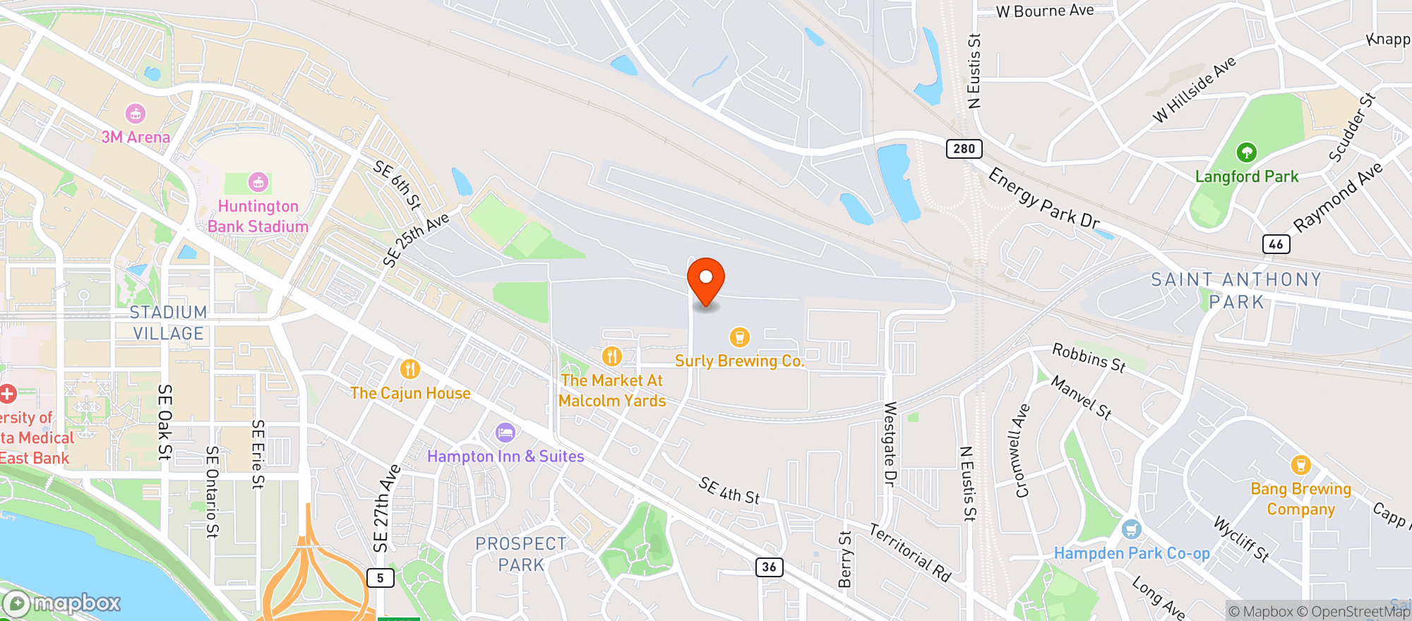 Map showing O'Shaughnessy Distilling
