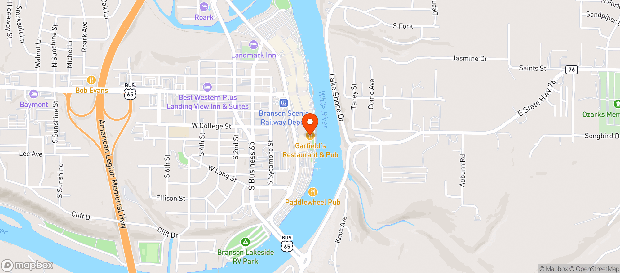 Map showing Bricktown Brewery