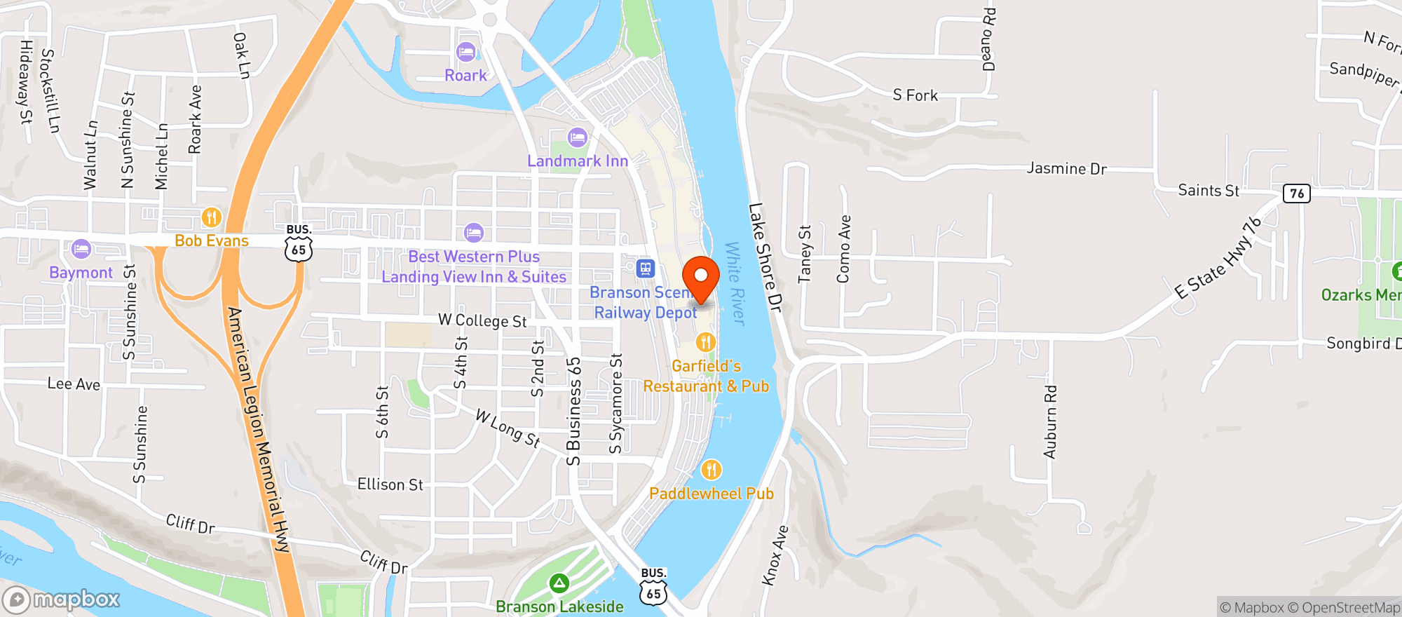 Map showing Flaming Margaritas