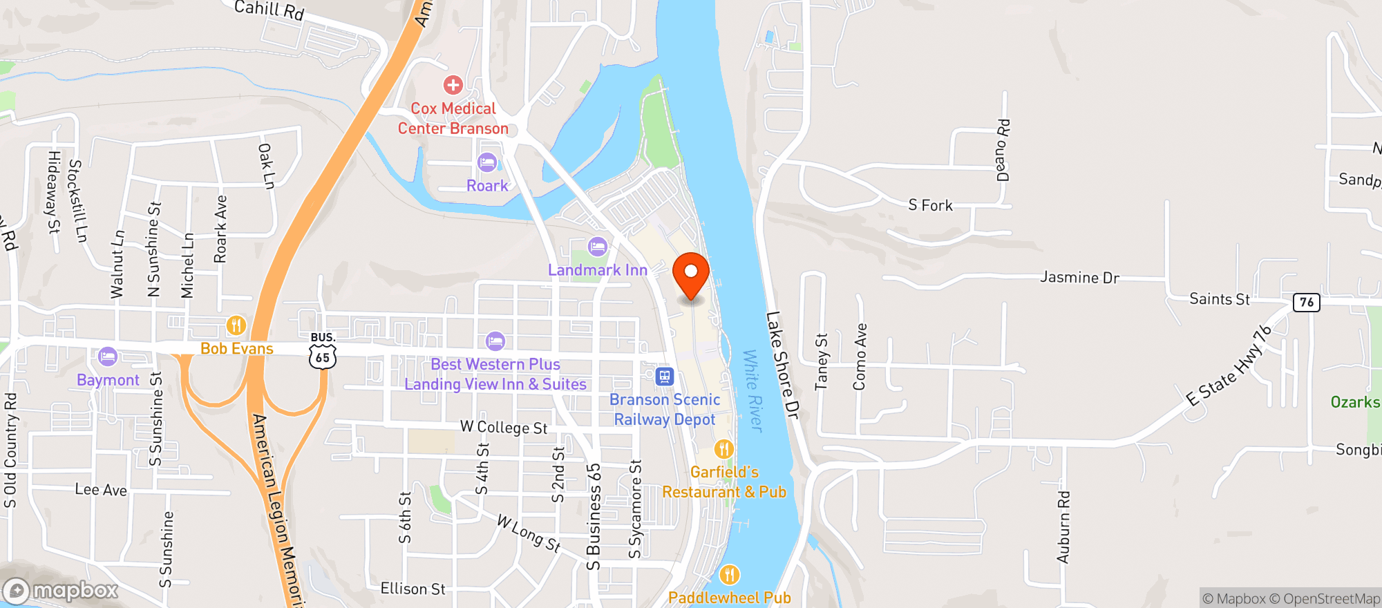 Map showing Seven Arrows Taproom