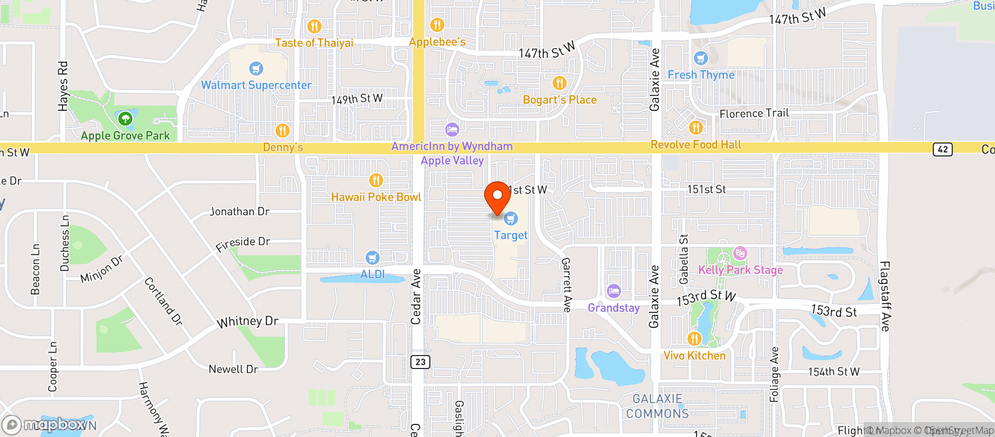 Map showing Target - Apple Valley