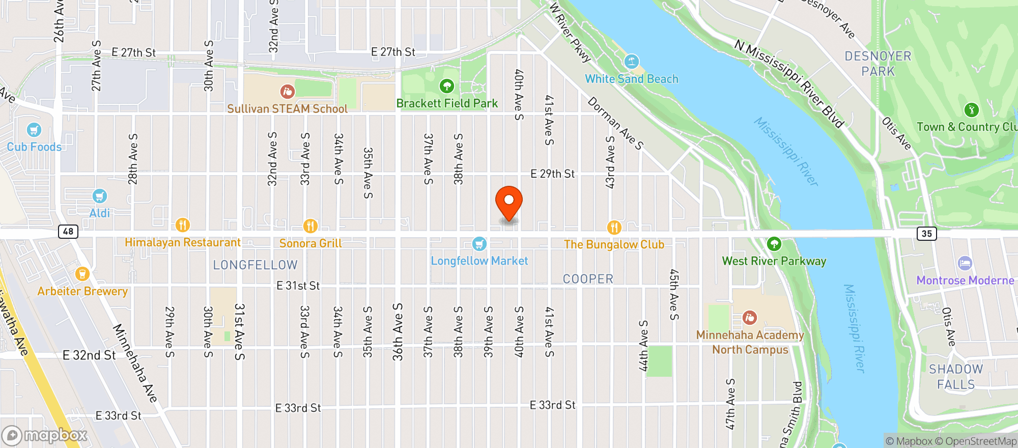 Map showing East Lake Liquors