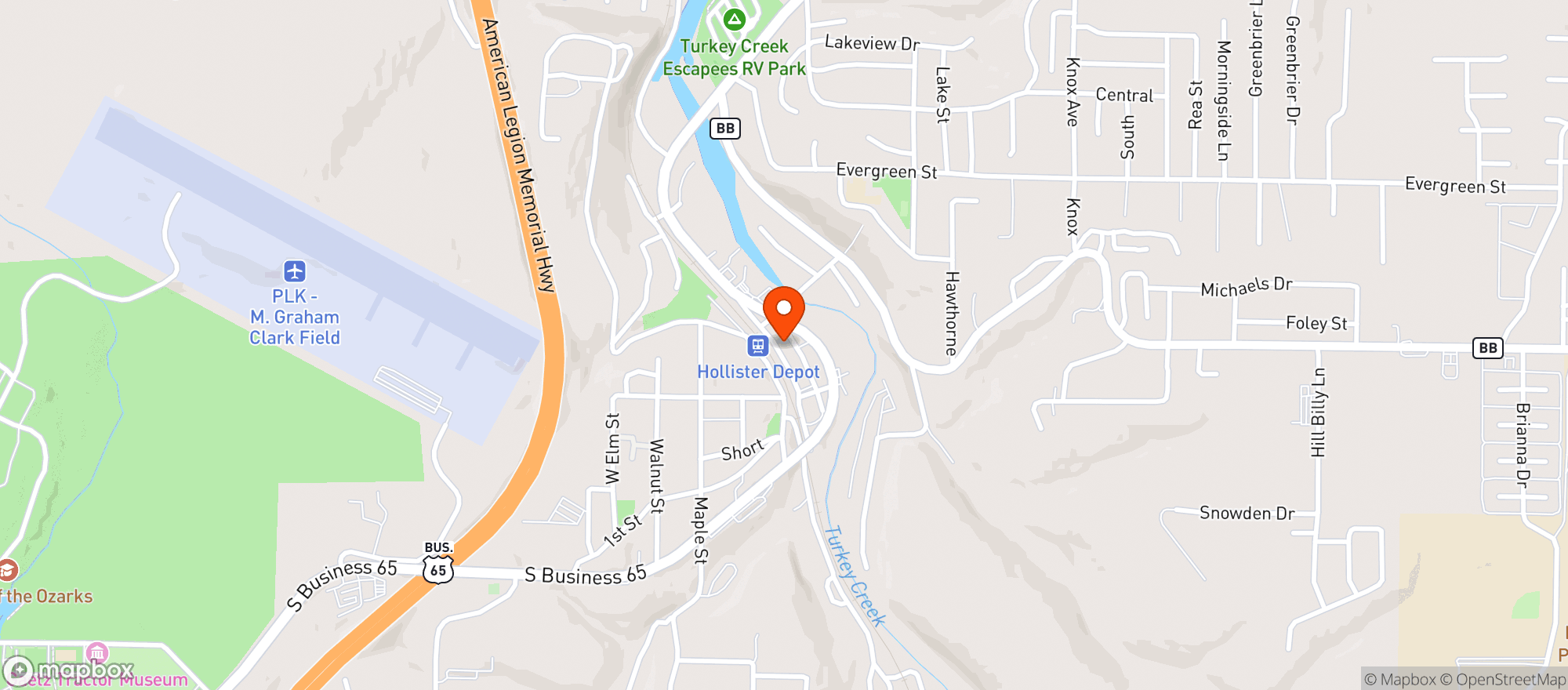 Map showing Embers Cigar Lounge