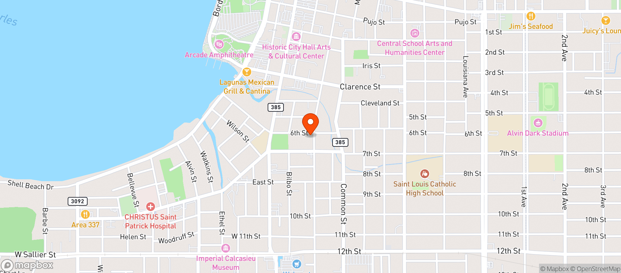 Map showing Bayou Boards By Gabrielle