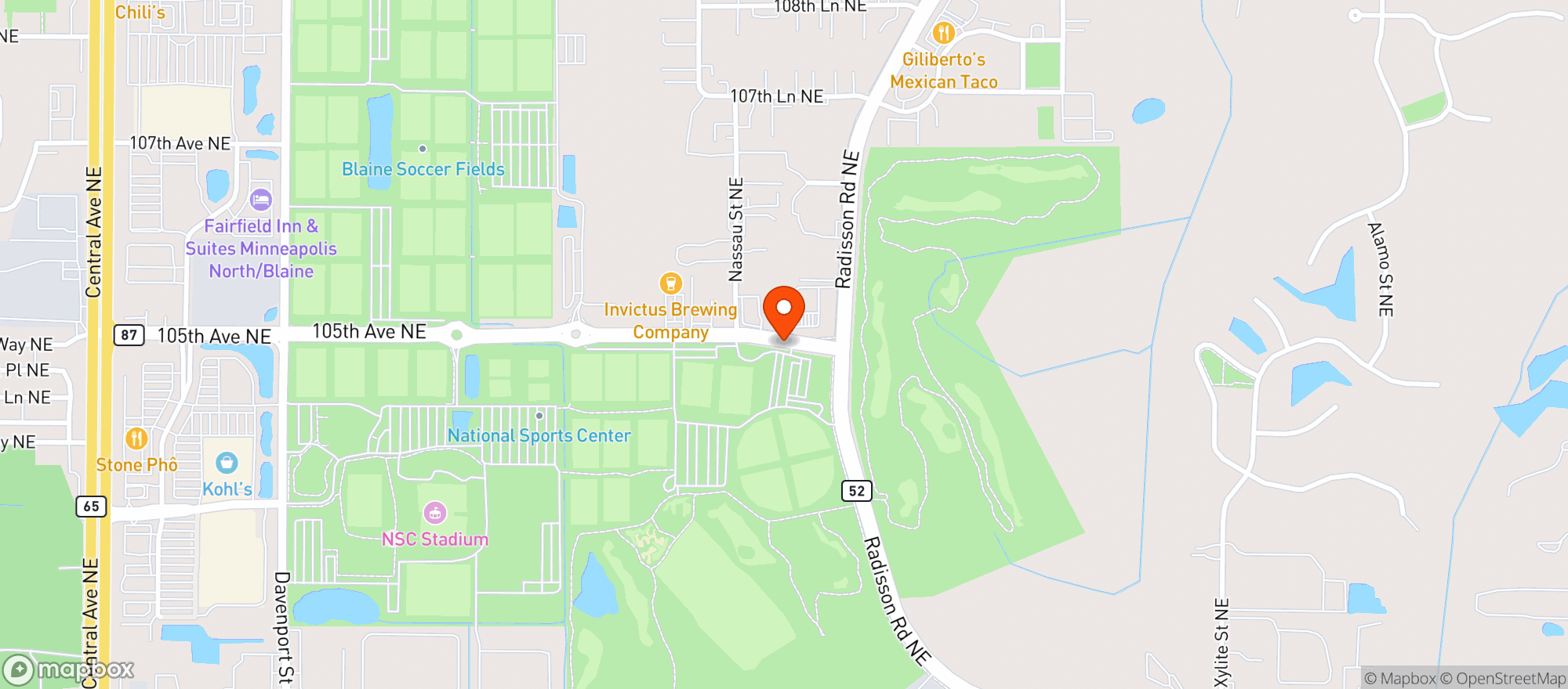 Map showing Pizza Pub Prime
