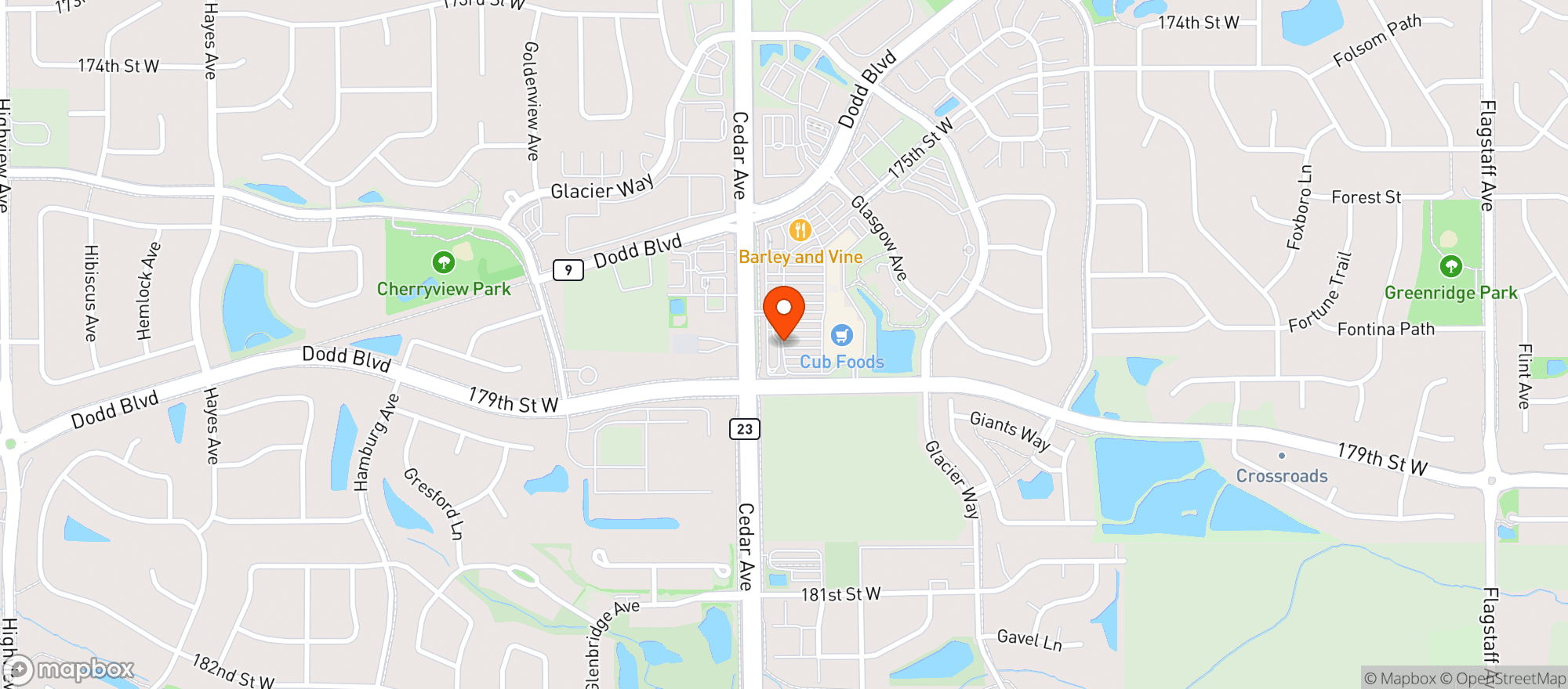 Map showing Cub Foods