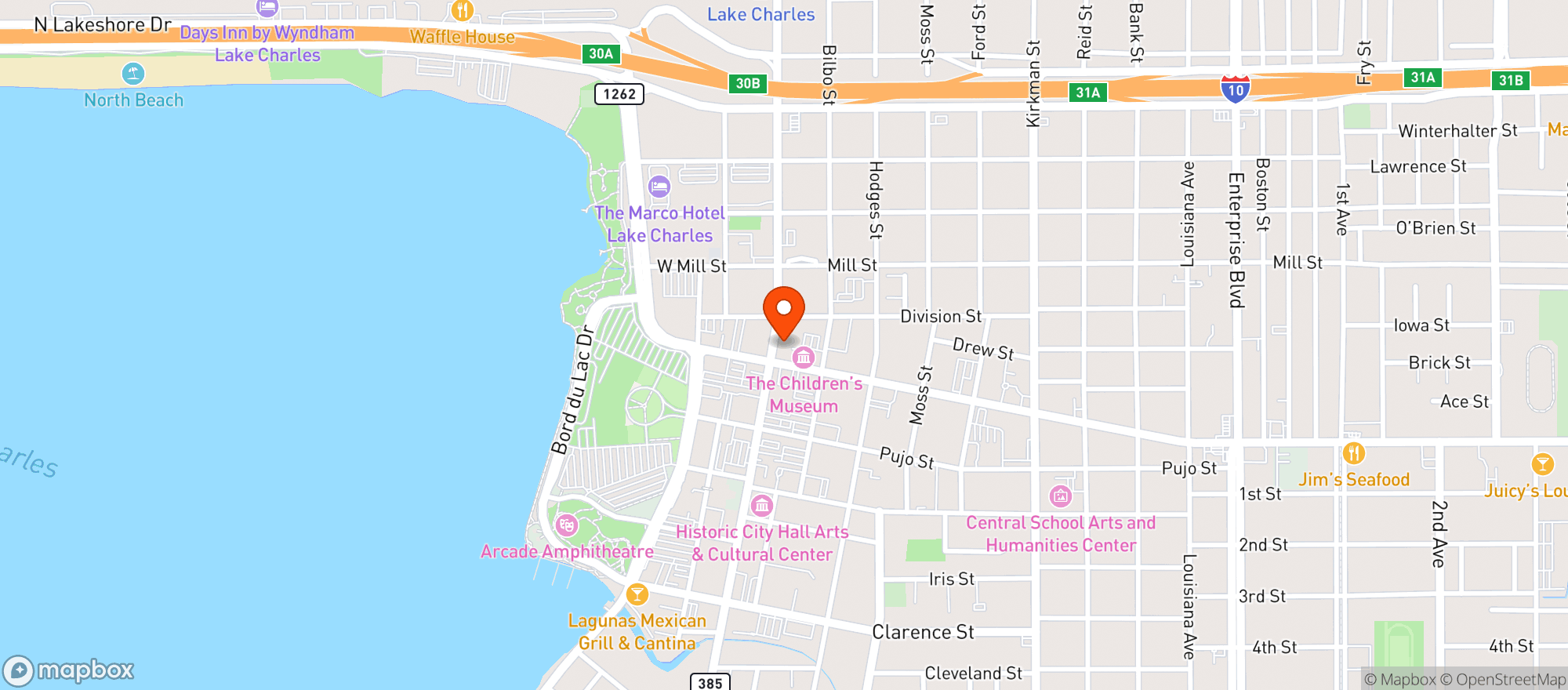 Map showing Luna Bar And Grill