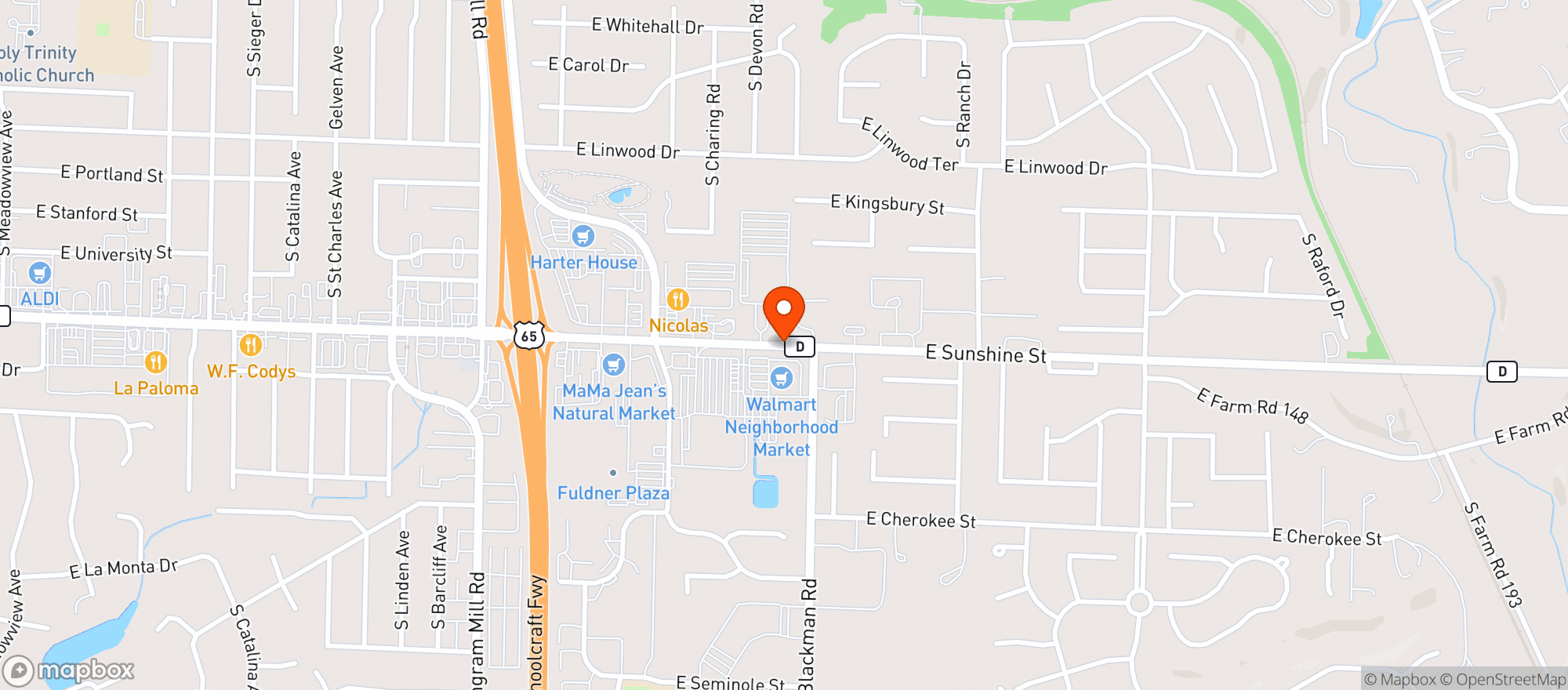 Map showing Walmart Neighborhood Mkt