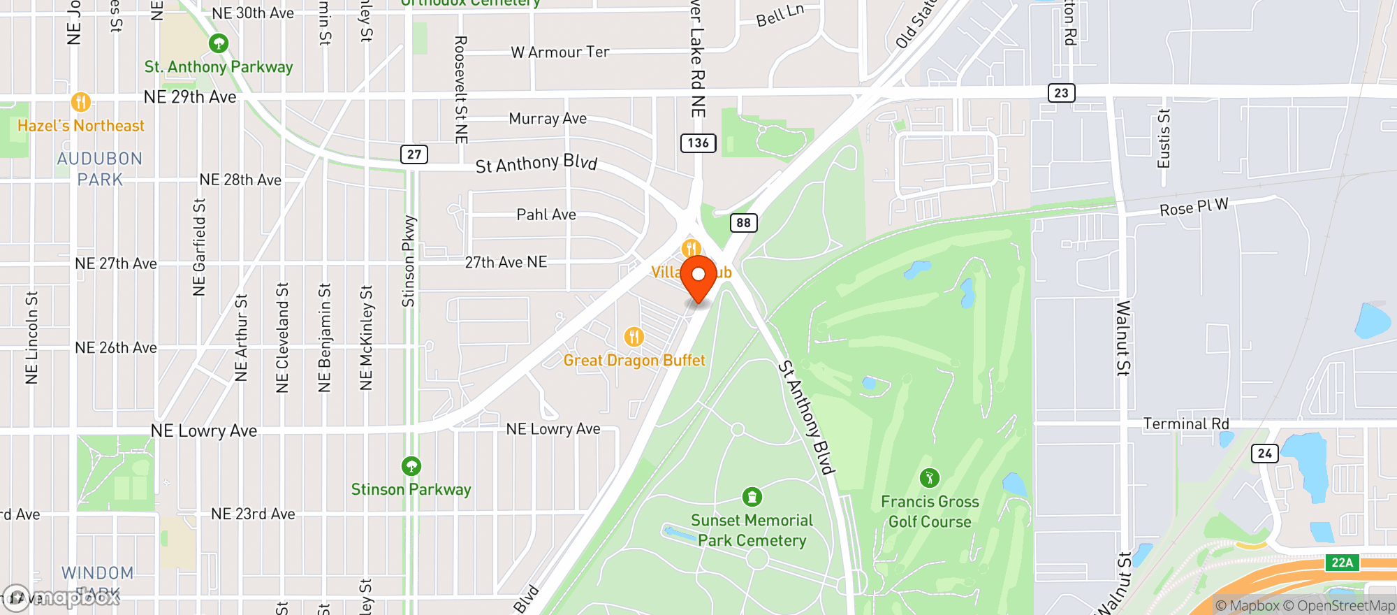 Map showing SAINT ANTHONY VILLAGE WINE & SPIRIT