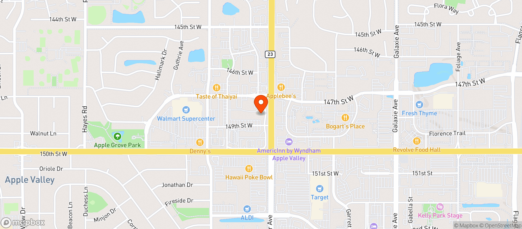Map showing Apple Valley Liquor #1