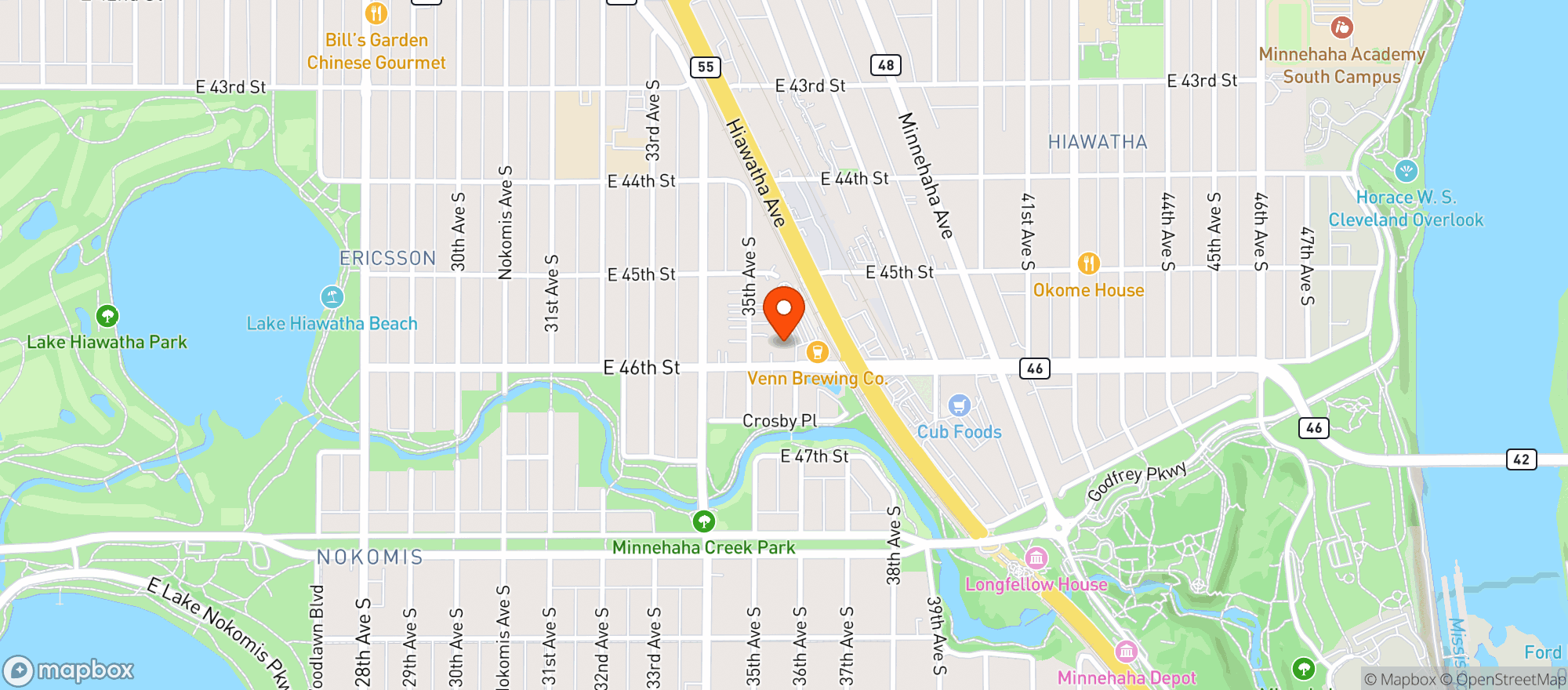 Map showing VENN BREWING CO