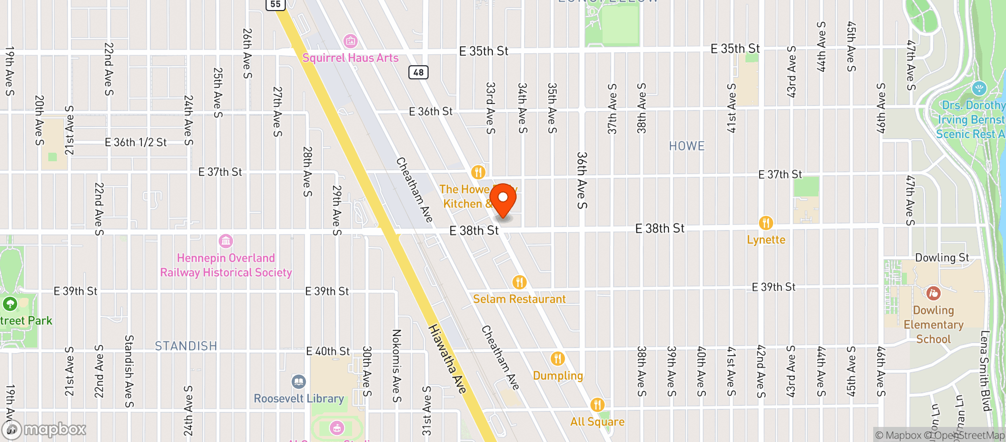 Map showing American Legion #234