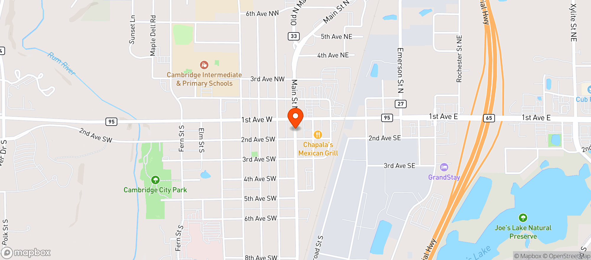 Map showing Pizza Pub