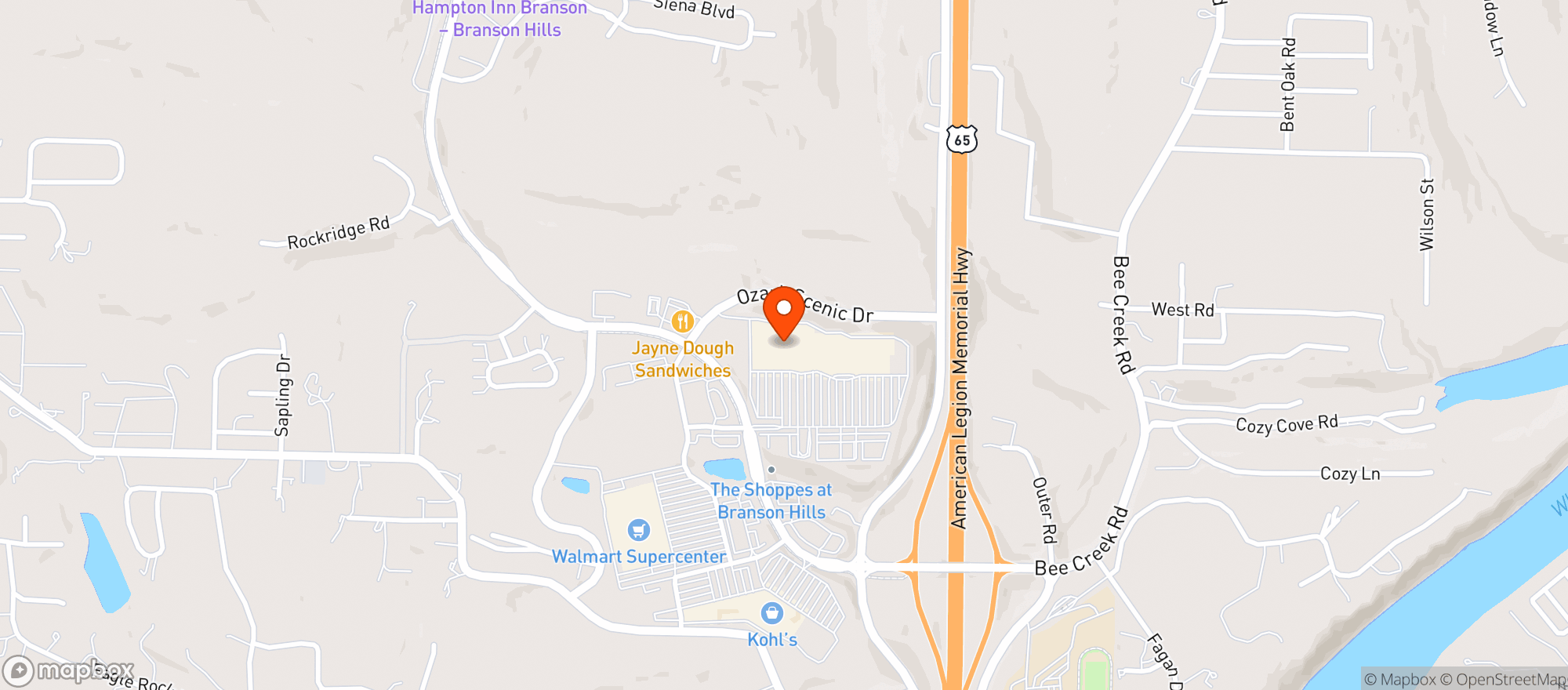 Map showing TARGET - BRANSON
