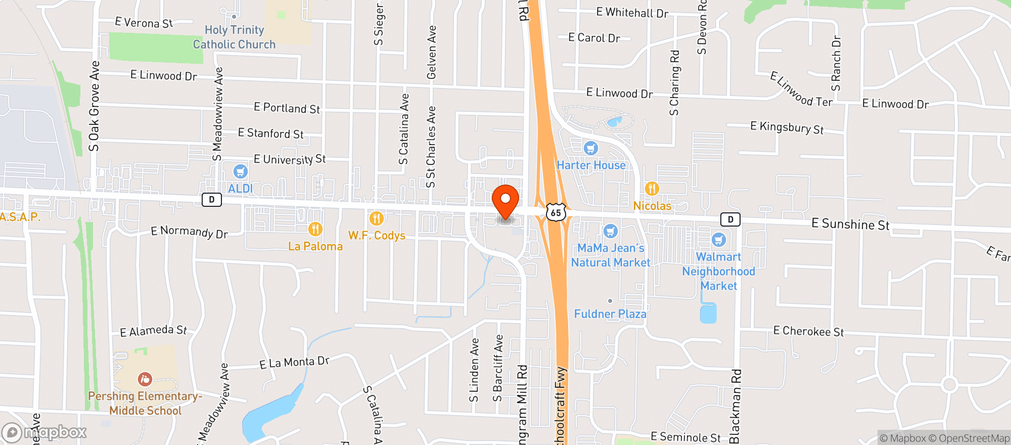Map showing Brown Derby #17 E Sunshin