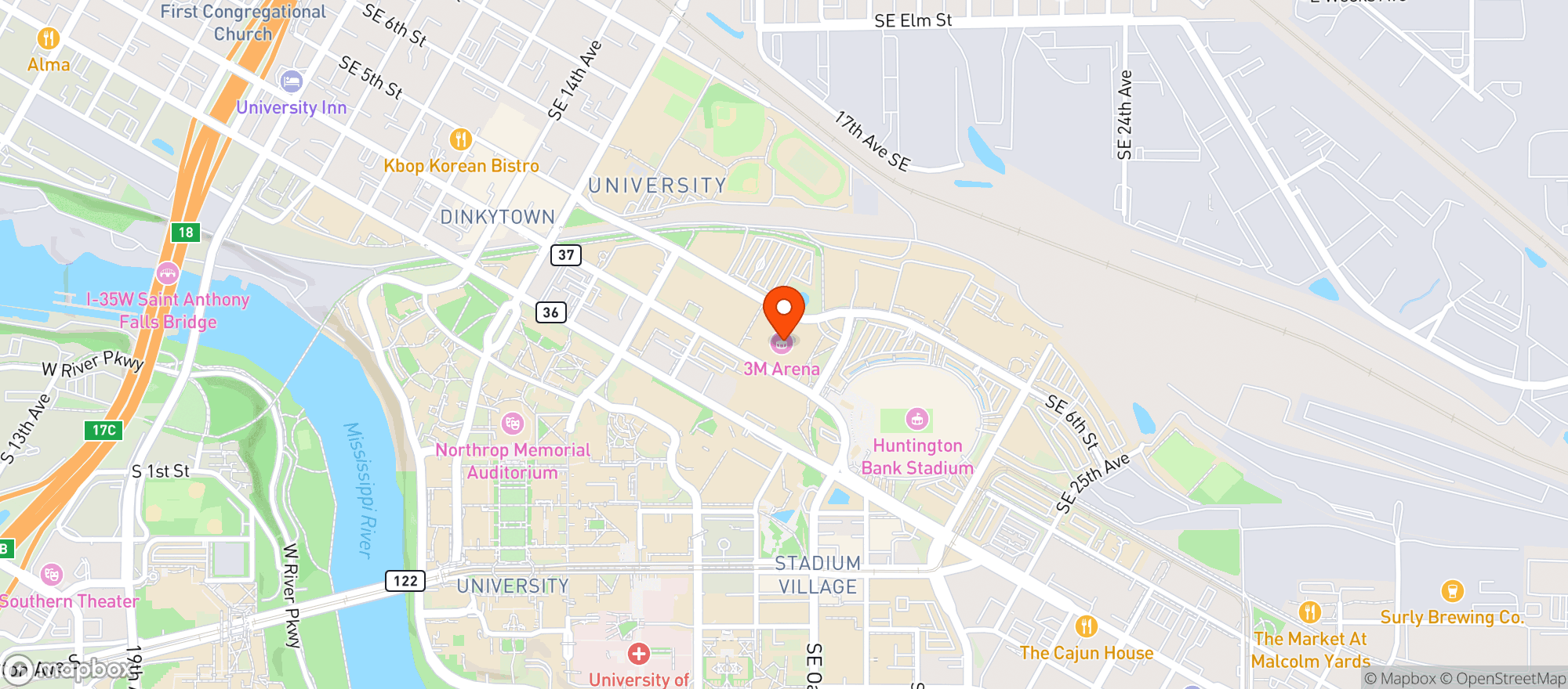 Map showing 3m Arena At Mariucci #0700316000
