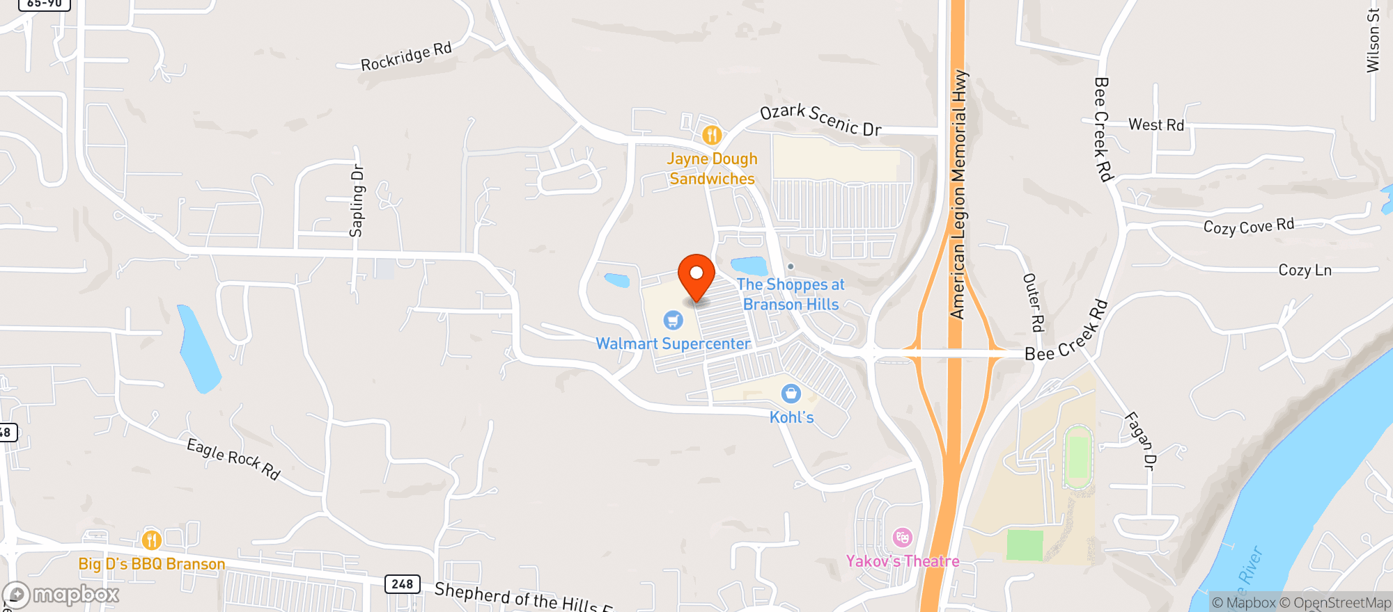 Map showing WALMART SUPERCENTER #4381