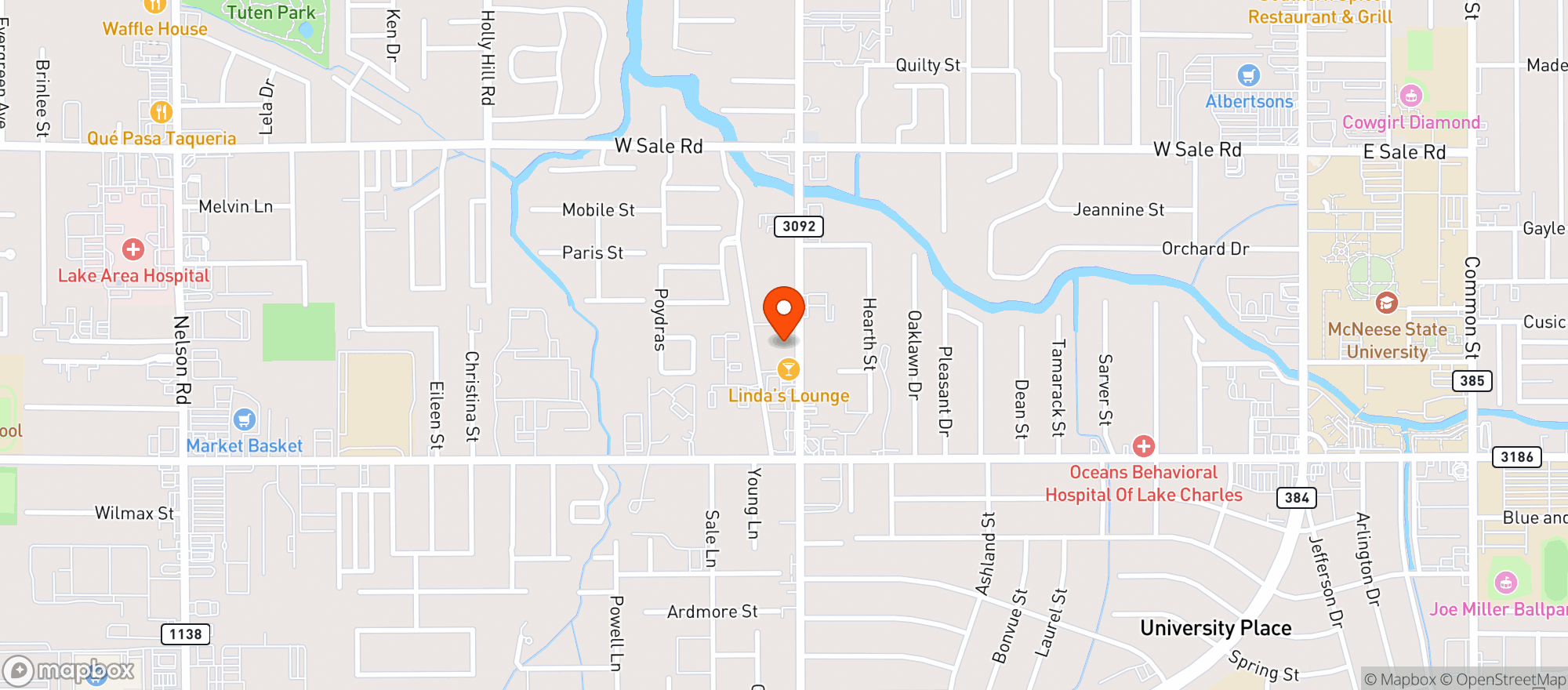 Map showing Lake Street Liquor