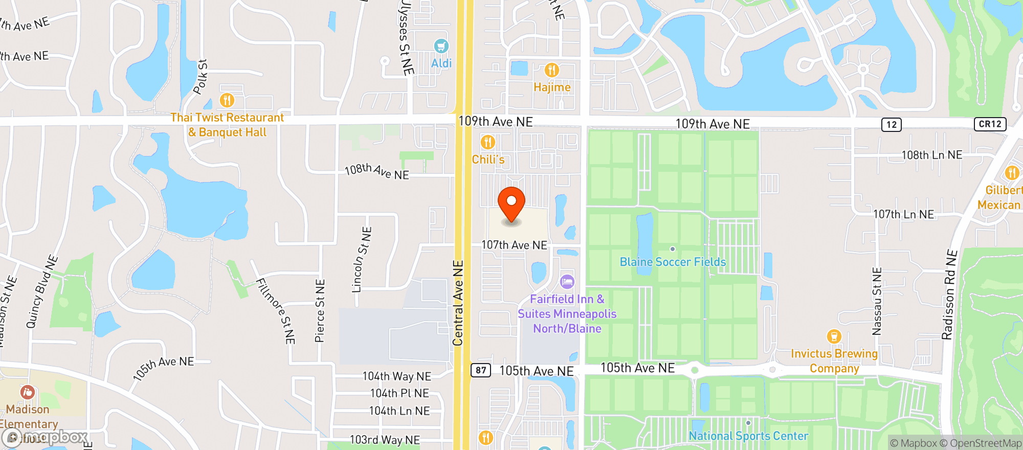 Map showing Target Store T-1832
