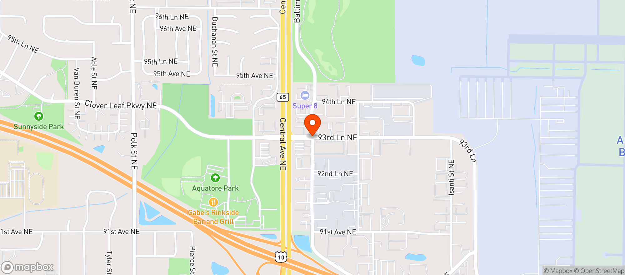 Map showing Central Spirits Liquor Store