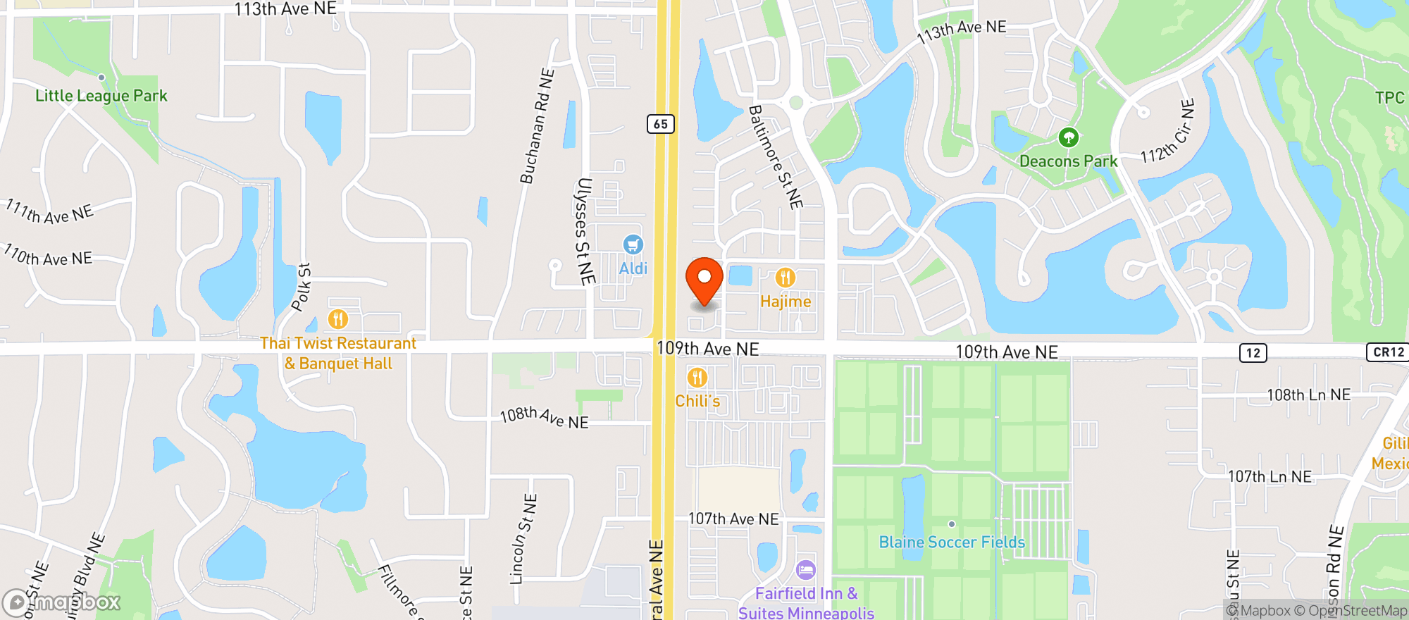 Map showing Sixty Five Tobacco