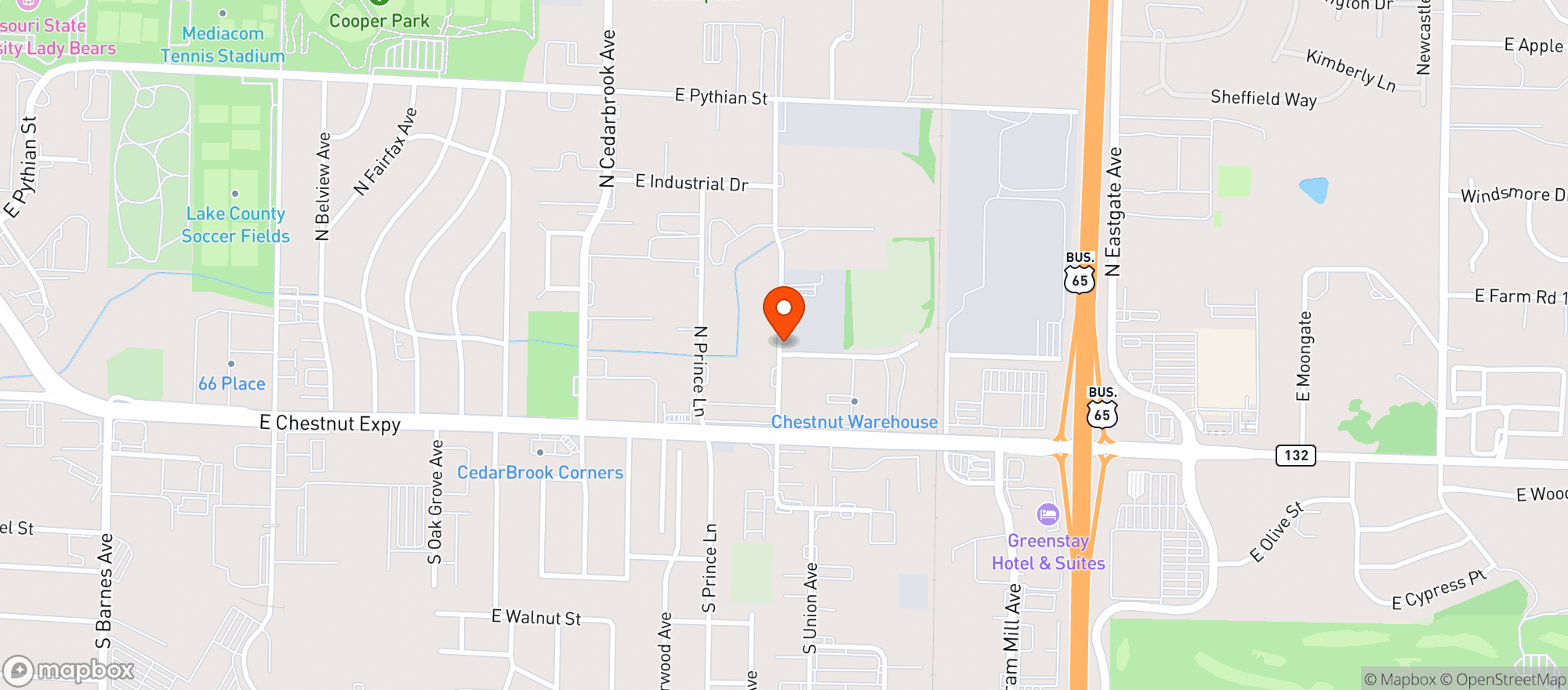 Map showing Samples Springfield