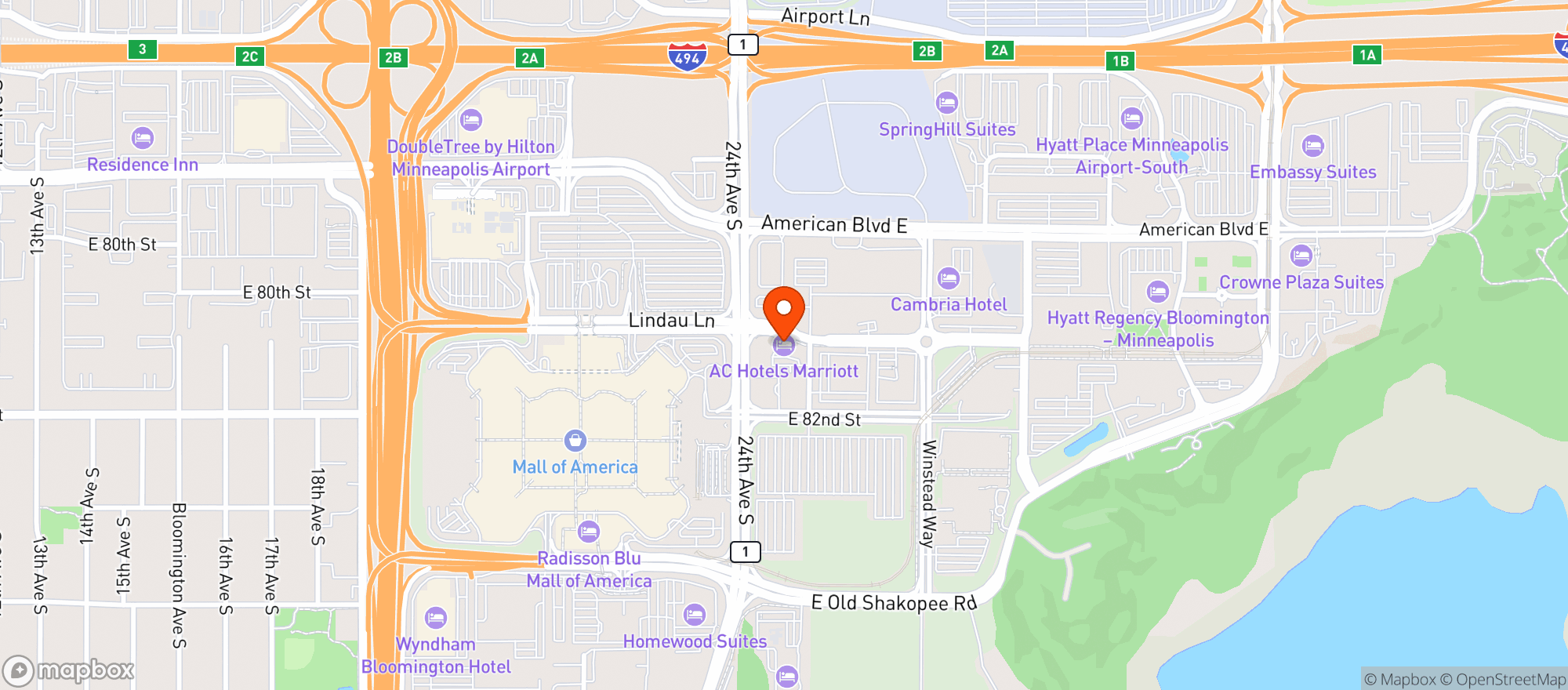Map showing Ac Hotels By Marriott