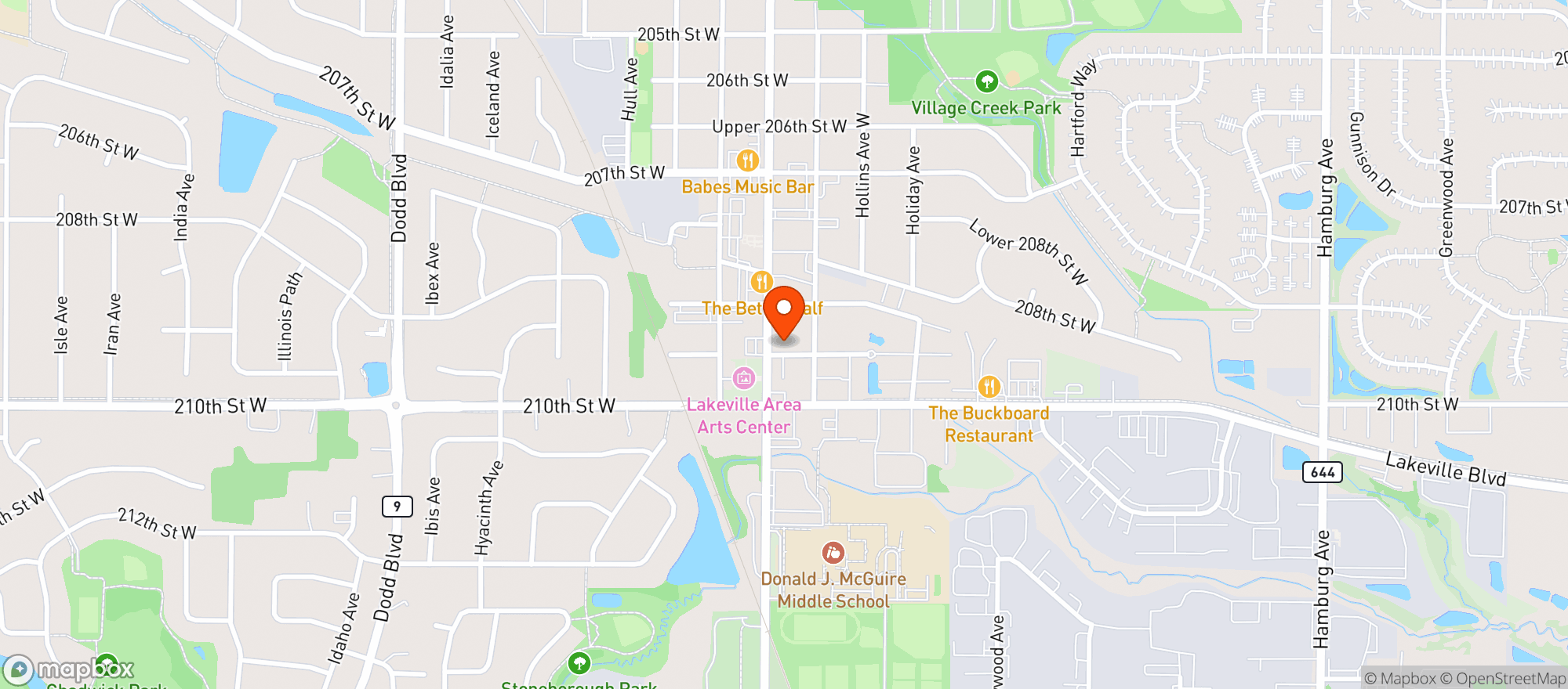 Map showing Baldys Tailgate Bar