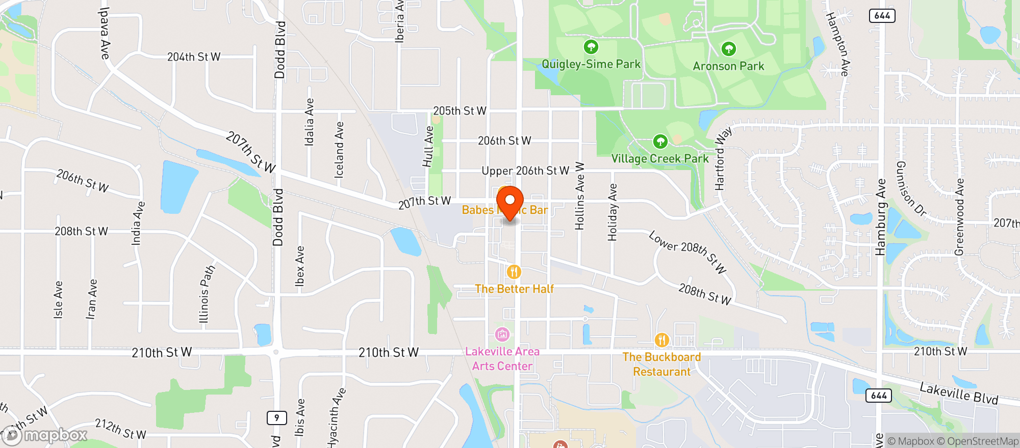 Map showing B-52 Burgers & Brew