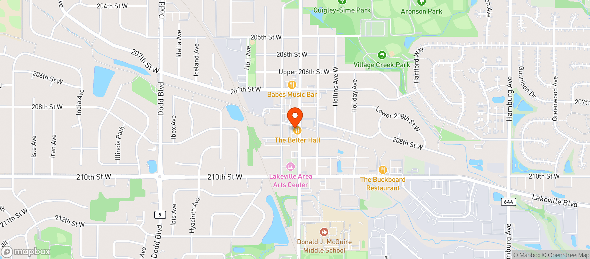 Map showing The Better Half