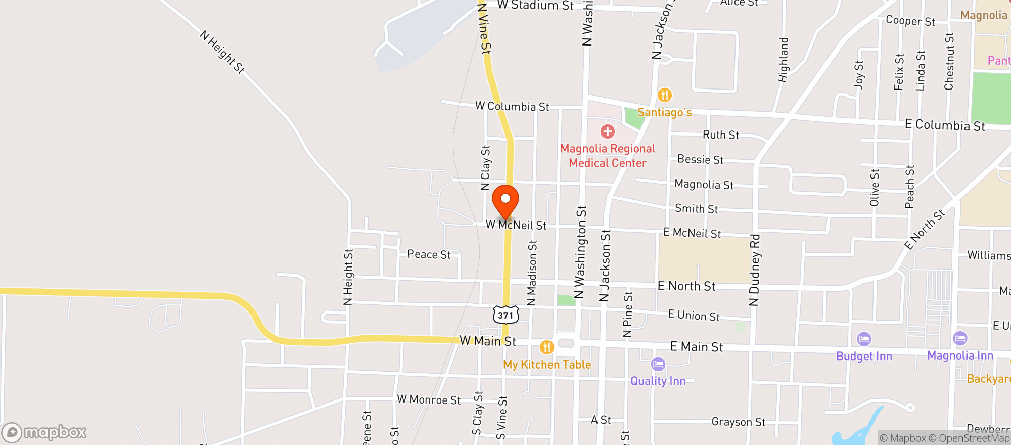 Map showing Vine Street Liquor