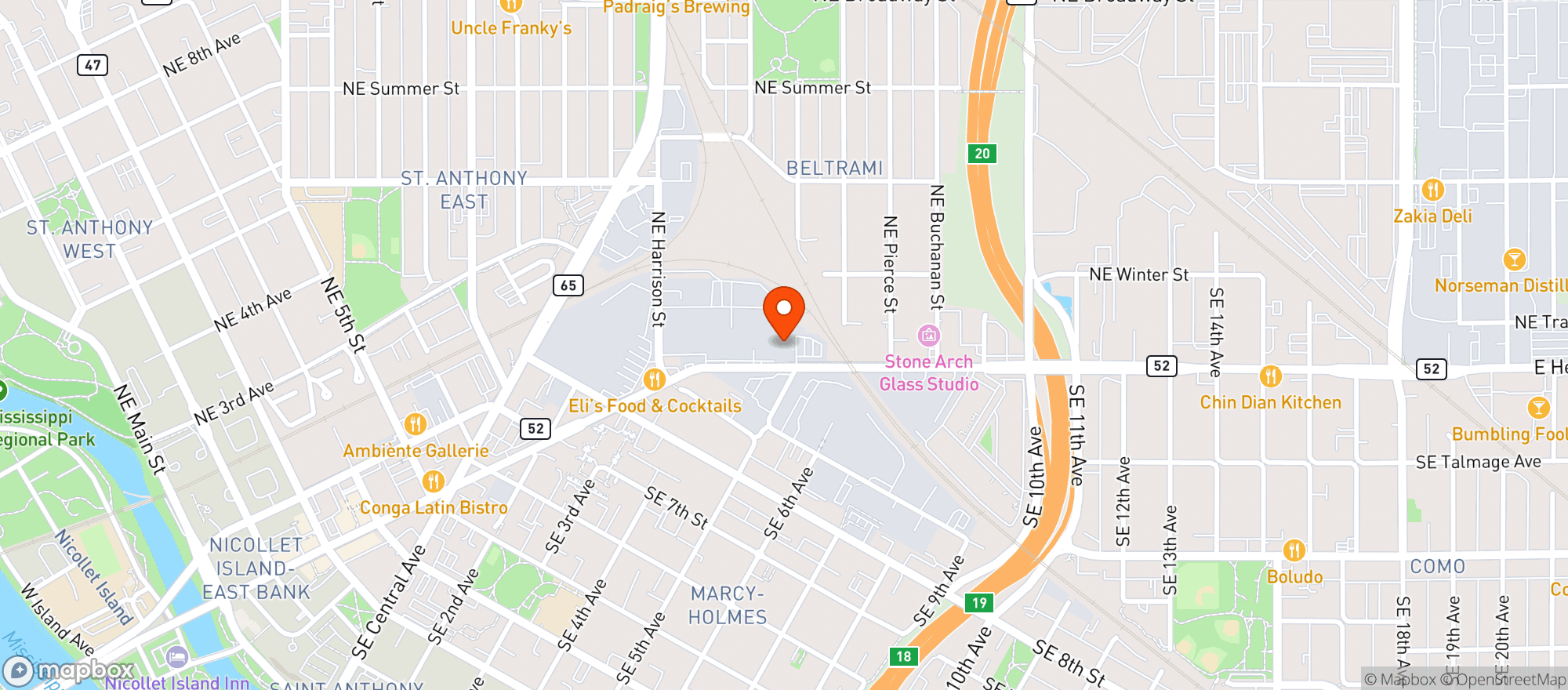 Map showing Headflyer Brewing