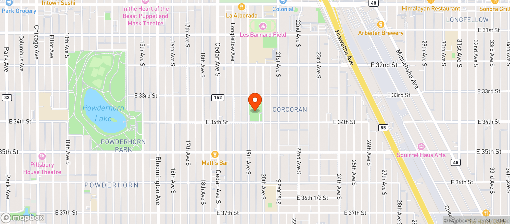 Map showing Corcoran Park