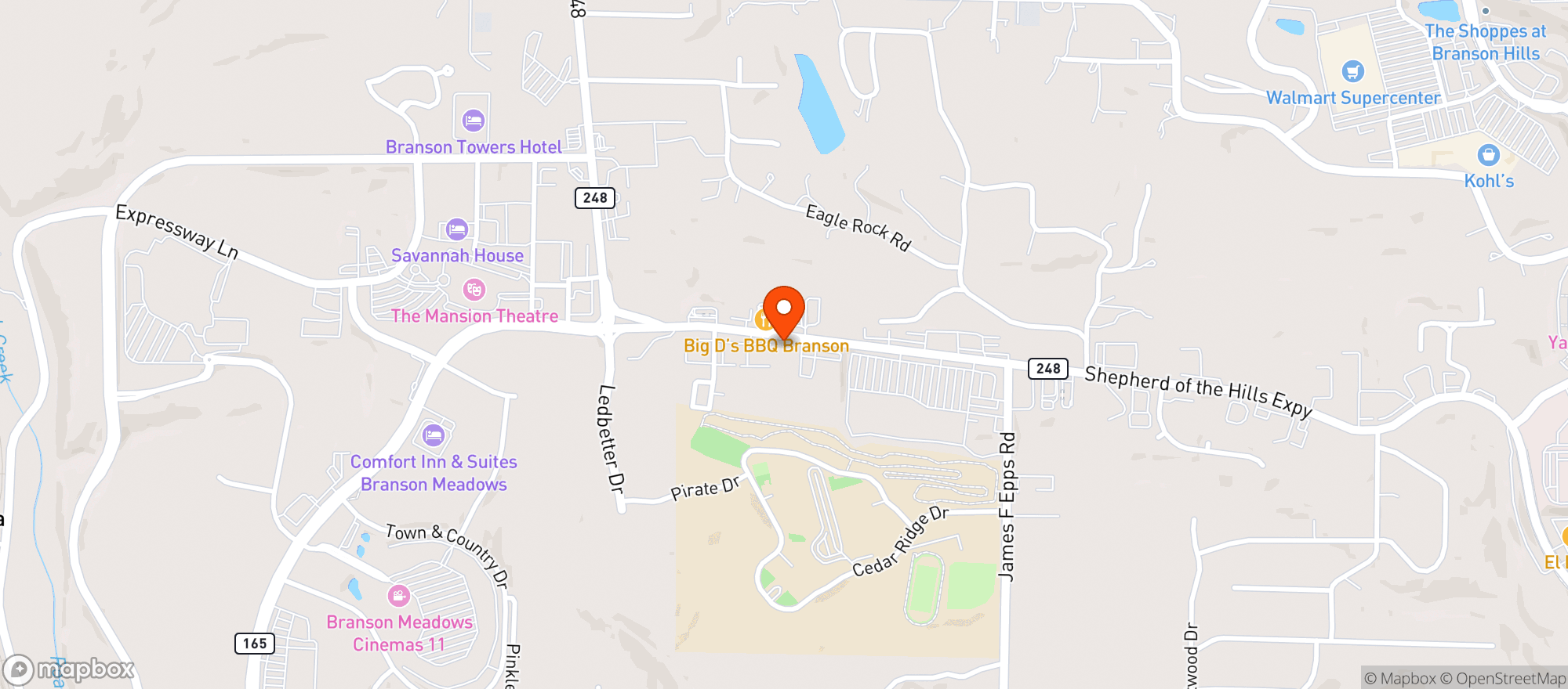 Map showing Stairway Cannabis - Branson