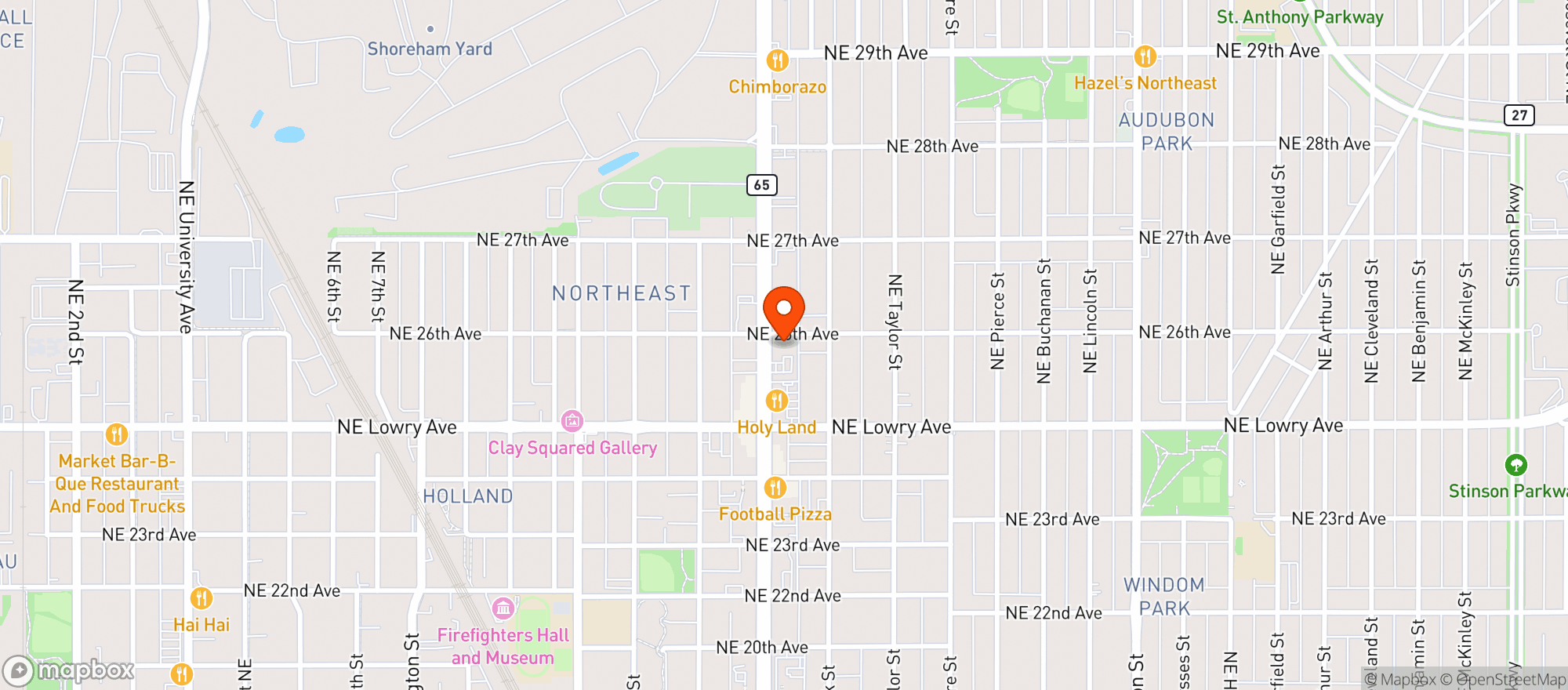 Map showing Eastside Food Co-op